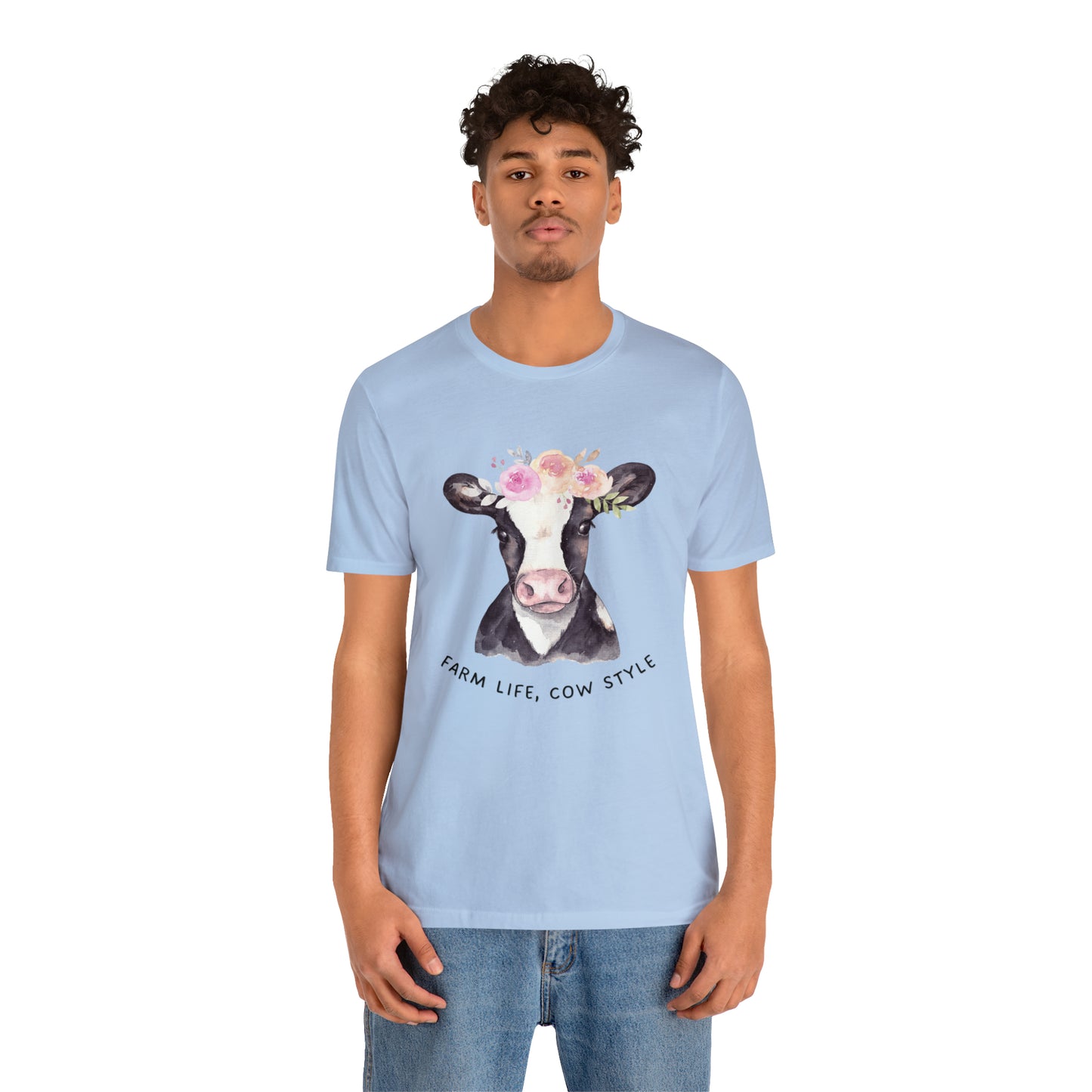 Cow T-Shirt, Farm Shirt, Farm Life Cow Style Shirt, Farm Life Shirt, Country Shirt, Cottagecore Shirt, Cow Shirt, Cow with Flower Wreath