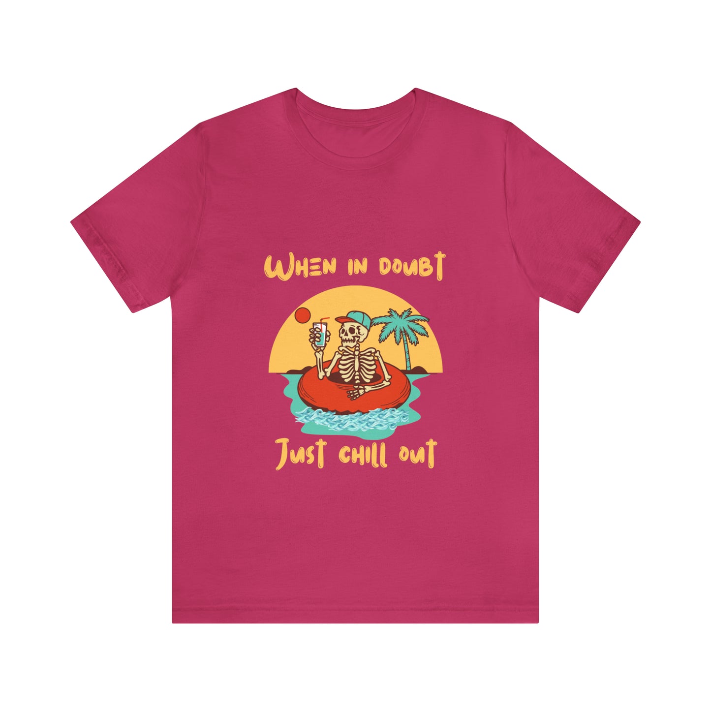 Summer Skeleton Shirt, Relaxing Skeleton Shirt, Skeleton at the Beach T-Shirt, Summer Fun Shirt, Unisex Funny Skeleton Shirt, Color Options