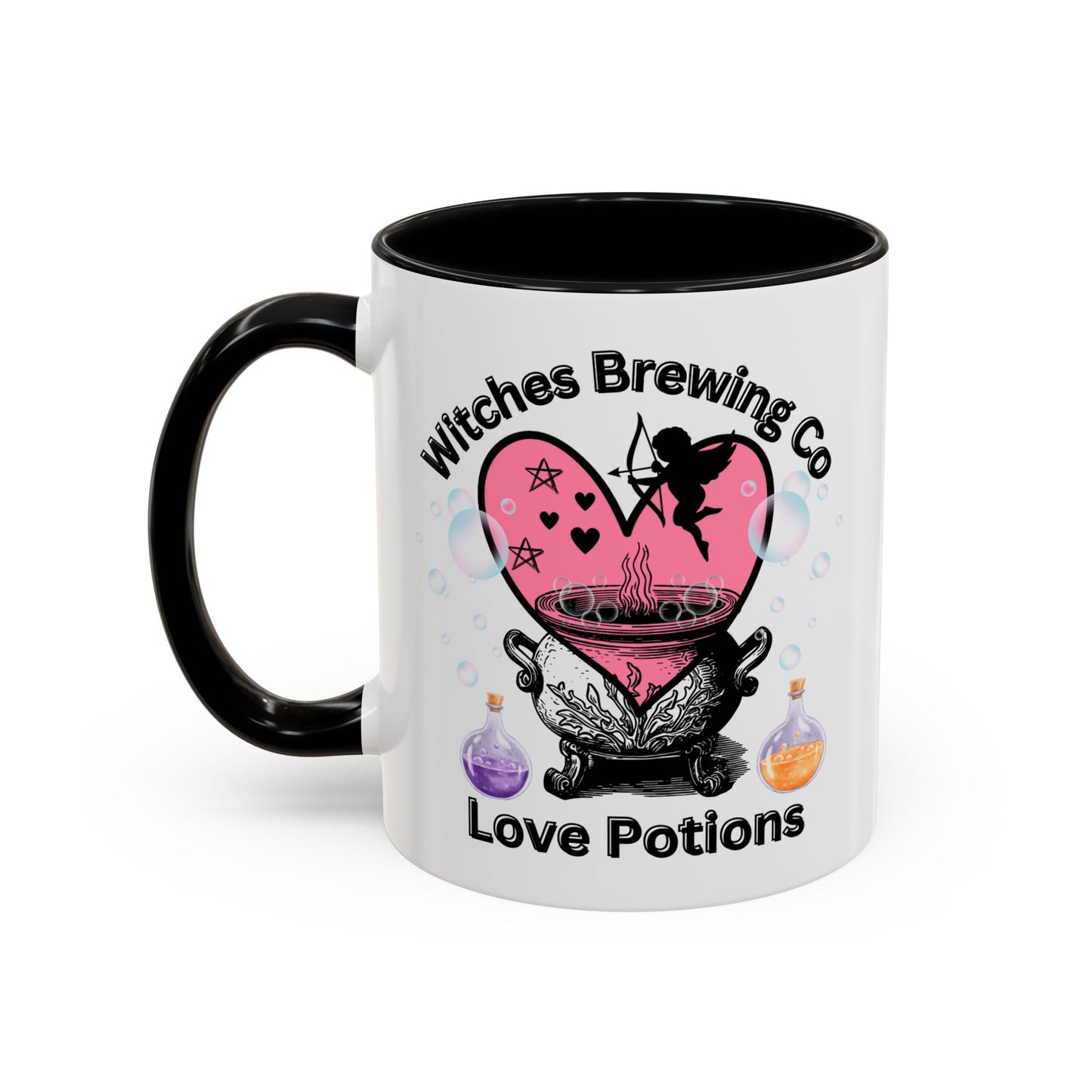 Witches Brewing Co Love Potions Mug | Witchcraft Coffee Mug | Witchy Anniversary Valentine’s Day Gift | Cupid Mug | Pagan Spells Tea Cup