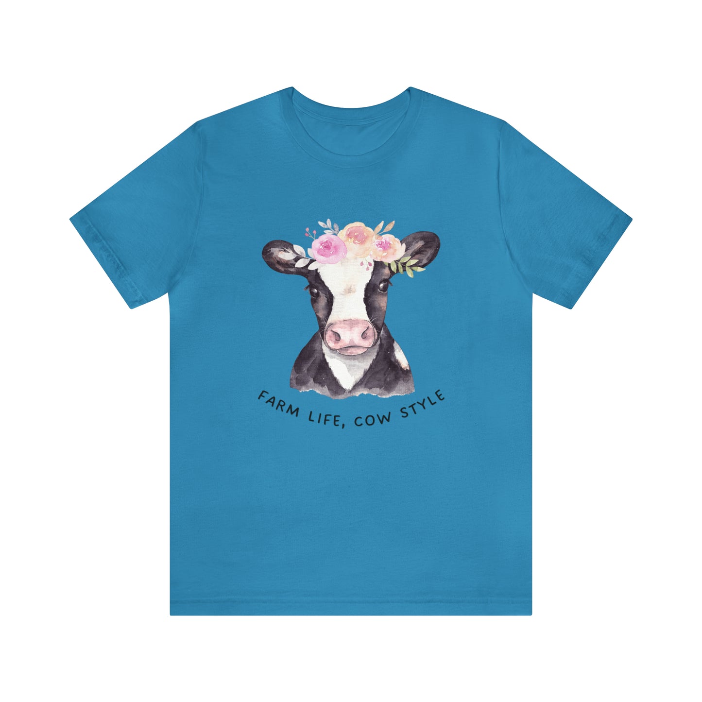 Cow T-Shirt, Farm Shirt, Farm Life Cow Style Shirt, Farm Life Shirt, Country Shirt, Cottagecore Shirt, Cow Shirt, Cow with Flower Wreath