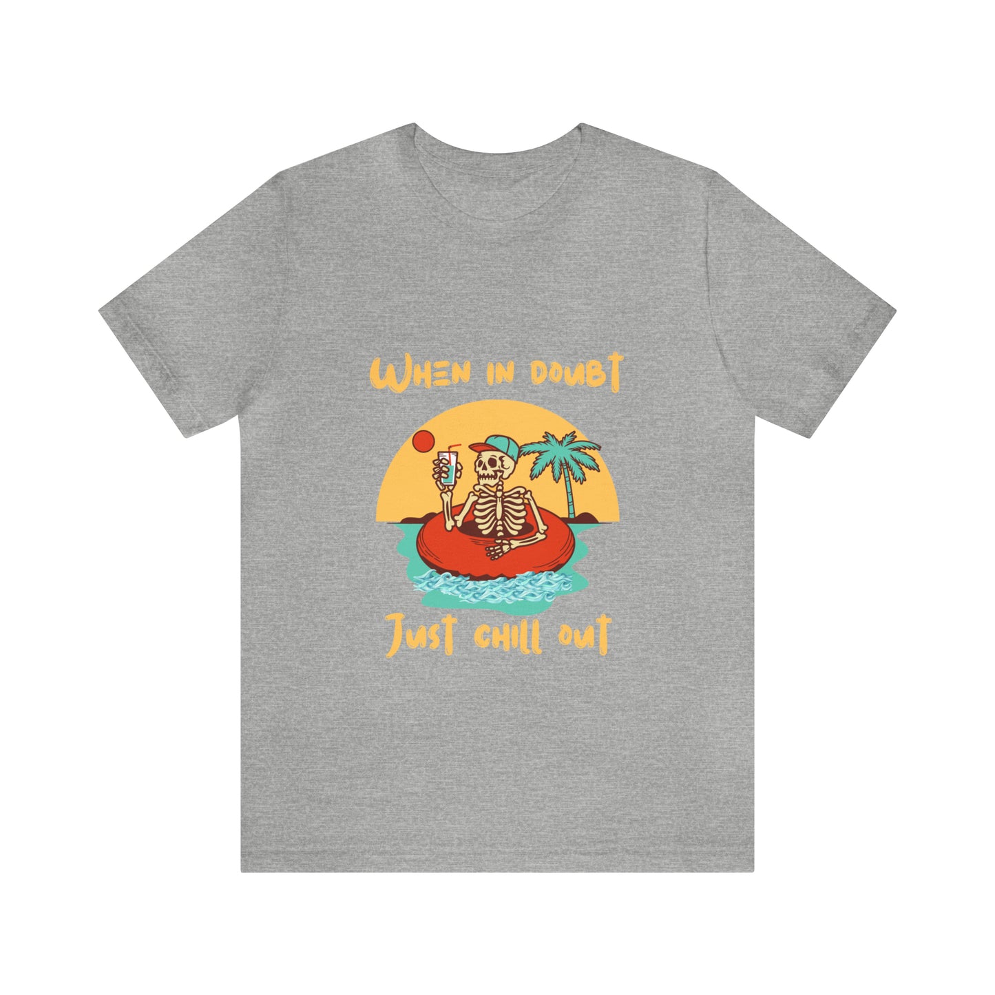 Summer Skeleton Shirt, Relaxing Skeleton Shirt, Skeleton at the Beach T-Shirt, Summer Fun Shirt, Unisex Funny Skeleton Shirt, Color Options