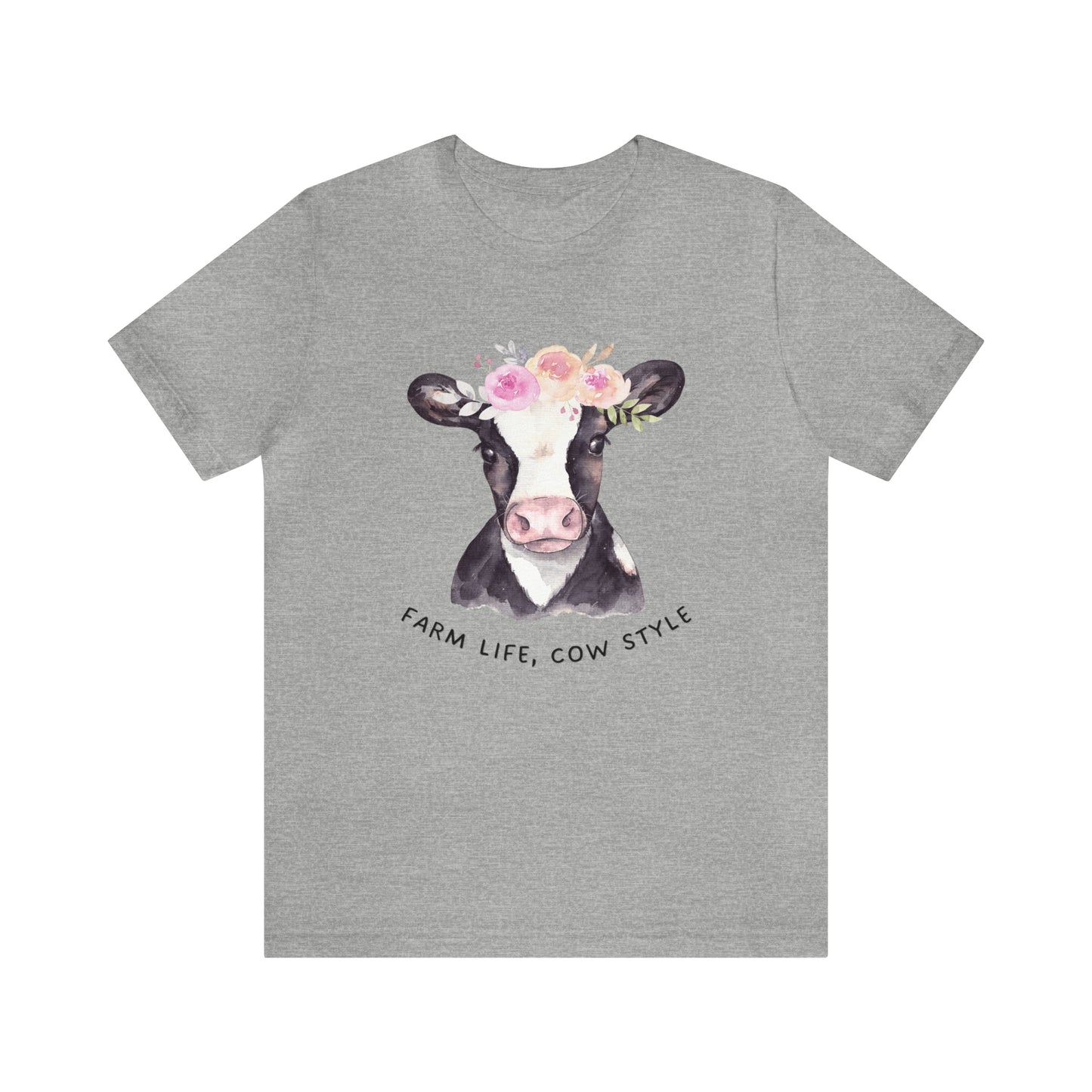 Cow T-Shirt, Farm Shirt, Farm Life Cow Style Shirt, Farm Life Shirt, Country Shirt, Cottagecore Shirt, Cow Shirt, Cow with Flower Wreath