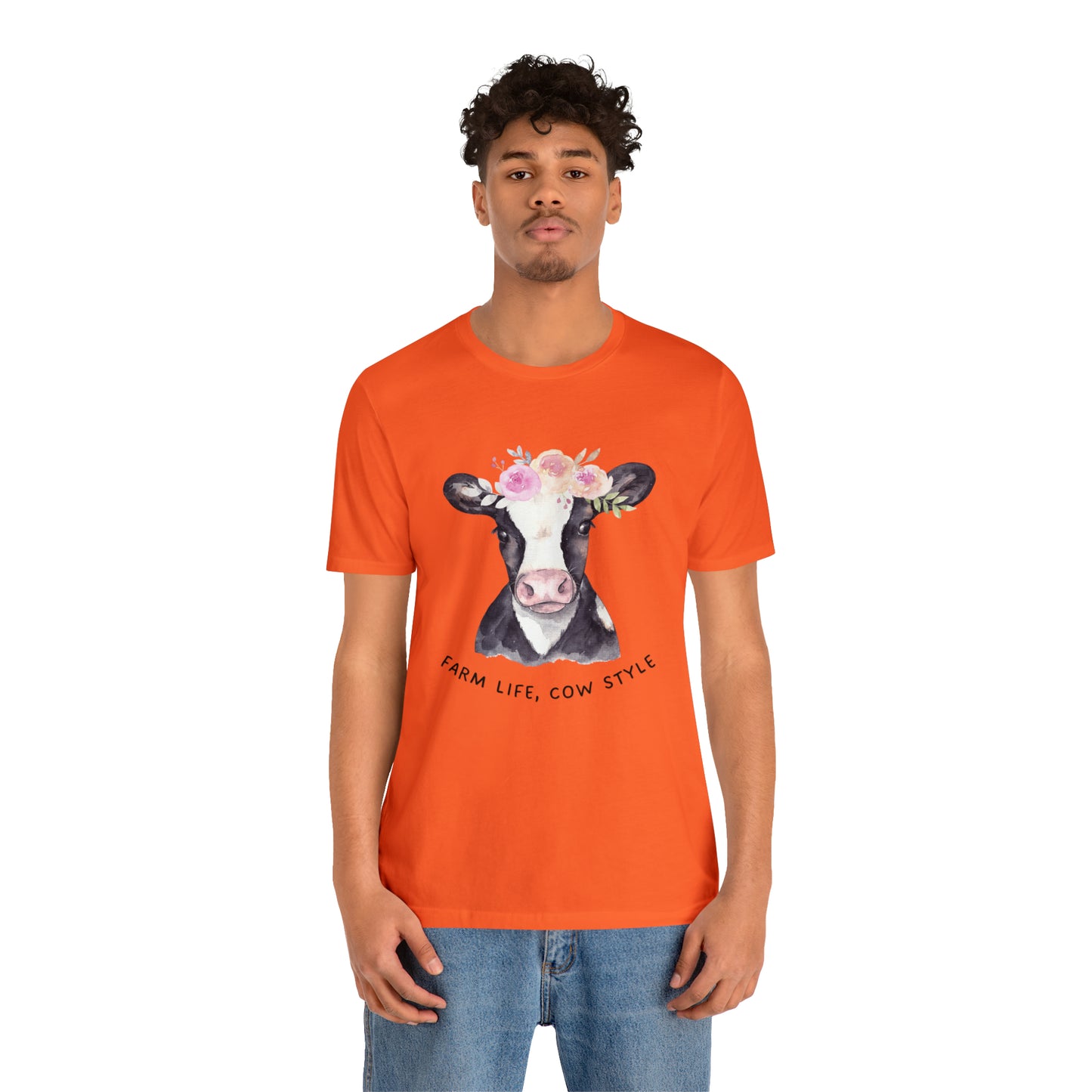Cow T-Shirt, Farm Shirt, Farm Life Cow Style Shirt, Farm Life Shirt, Country Shirt, Cottagecore Shirt, Cow Shirt, Cow with Flower Wreath
