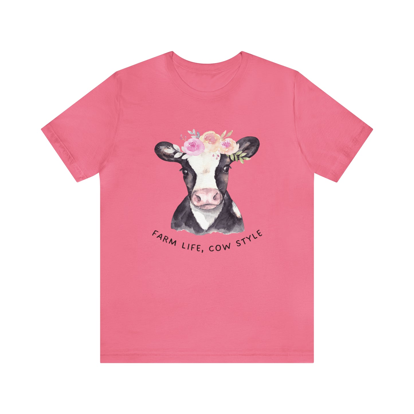Cow T-Shirt, Farm Shirt, Farm Life Cow Style Shirt, Farm Life Shirt, Country Shirt, Cottagecore Shirt, Cow Shirt, Cow with Flower Wreath