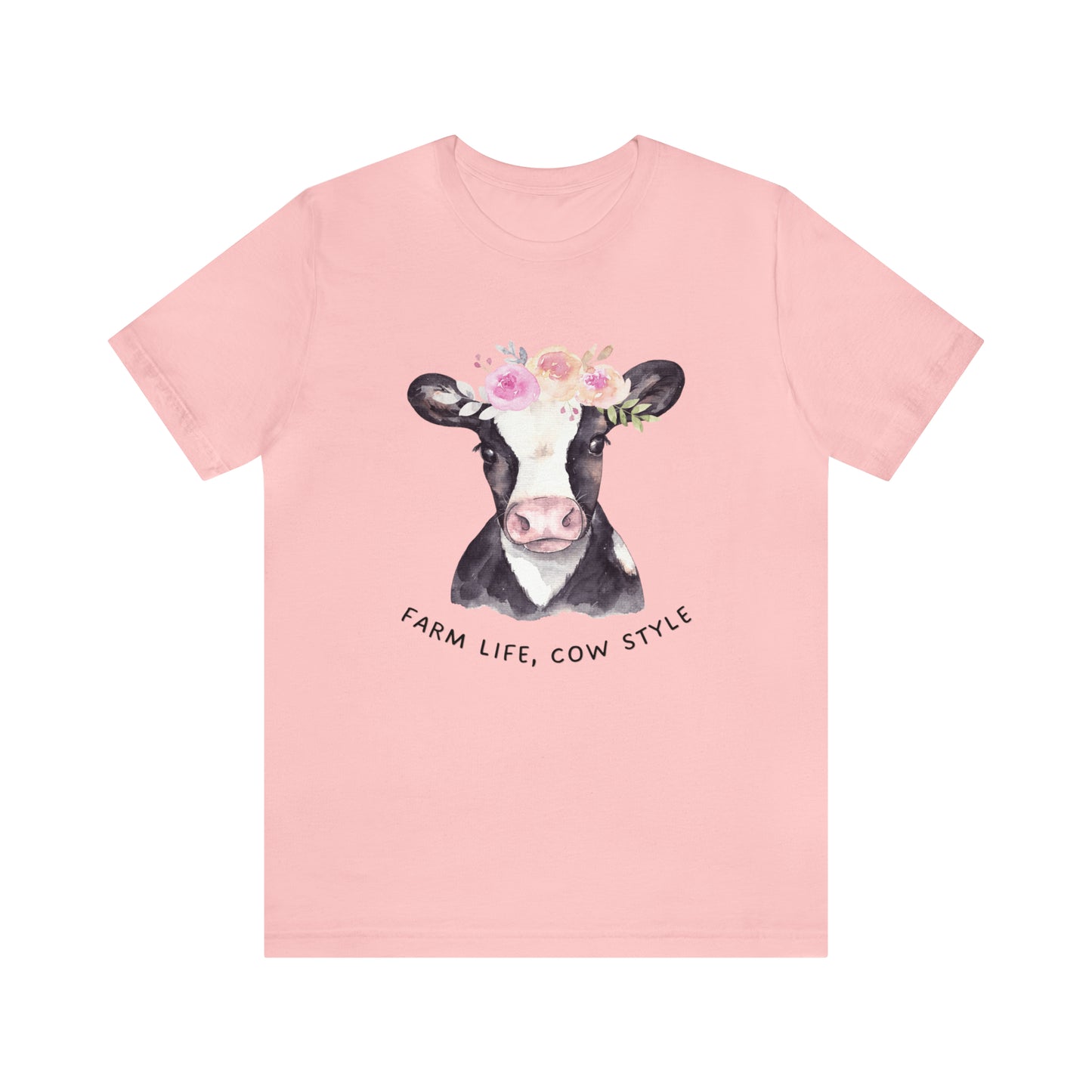 Cow T-Shirt, Farm Shirt, Farm Life Cow Style Shirt, Farm Life Shirt, Country Shirt, Cottagecore Shirt, Cow Shirt, Cow with Flower Wreath