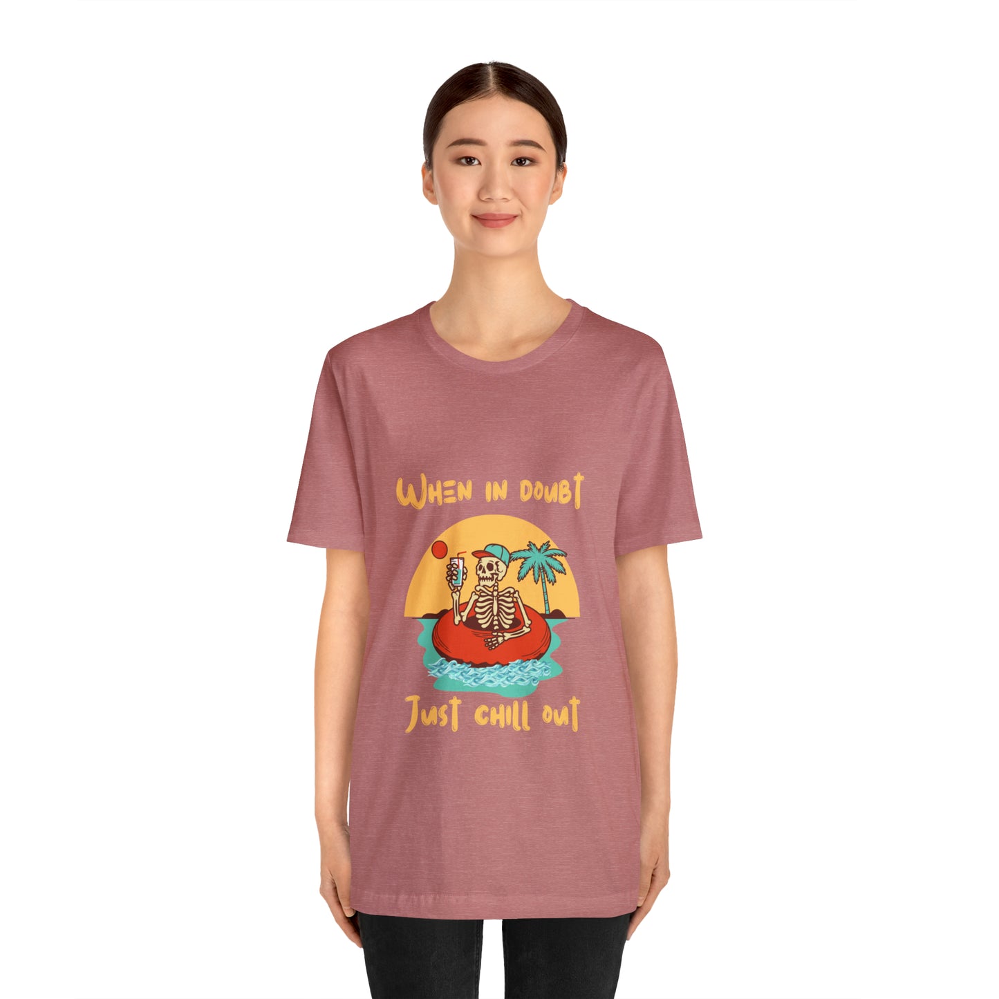 Summer Skeleton Shirt, Relaxing Skeleton Shirt, Skeleton at the Beach T-Shirt, Summer Fun Shirt, Unisex Funny Skeleton Shirt, Color Options