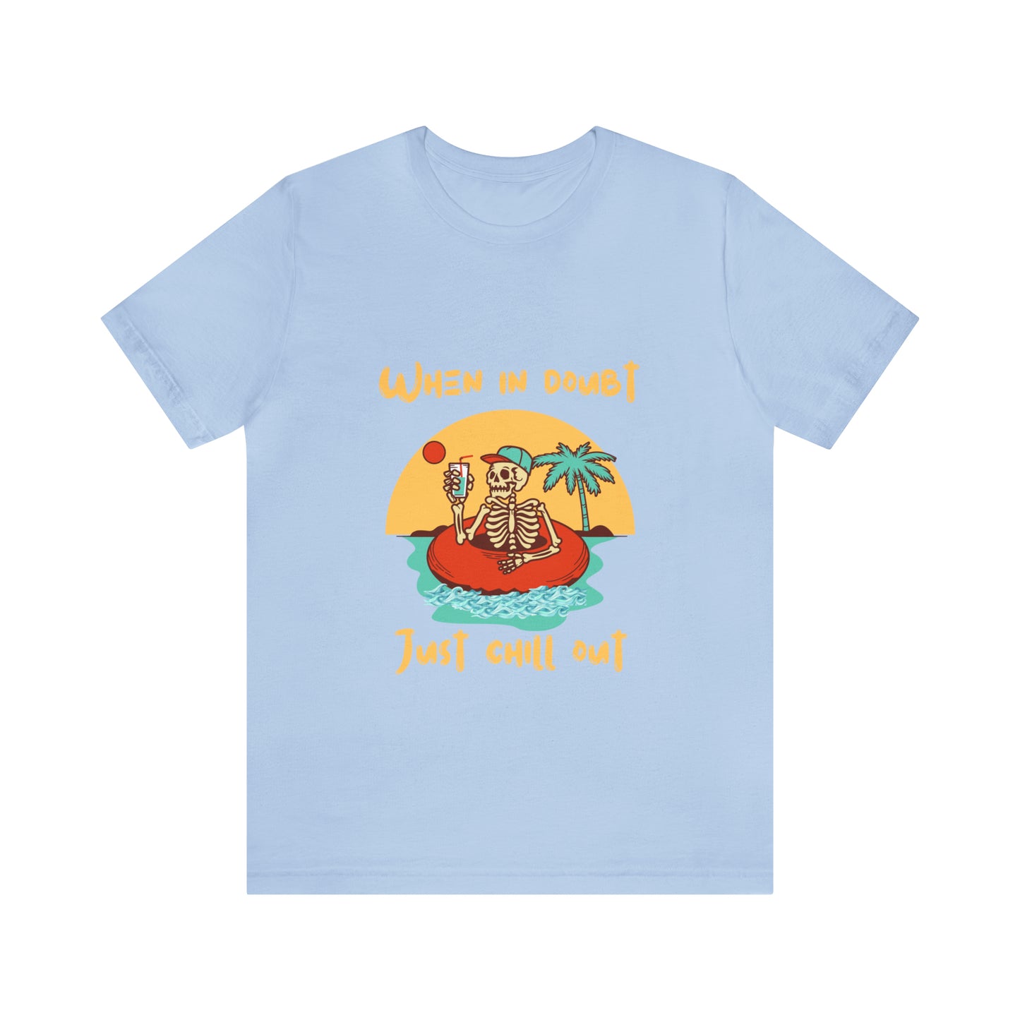 Summer Skeleton Shirt, Relaxing Skeleton Shirt, Skeleton at the Beach T-Shirt, Summer Fun Shirt, Unisex Funny Skeleton Shirt, Color Options