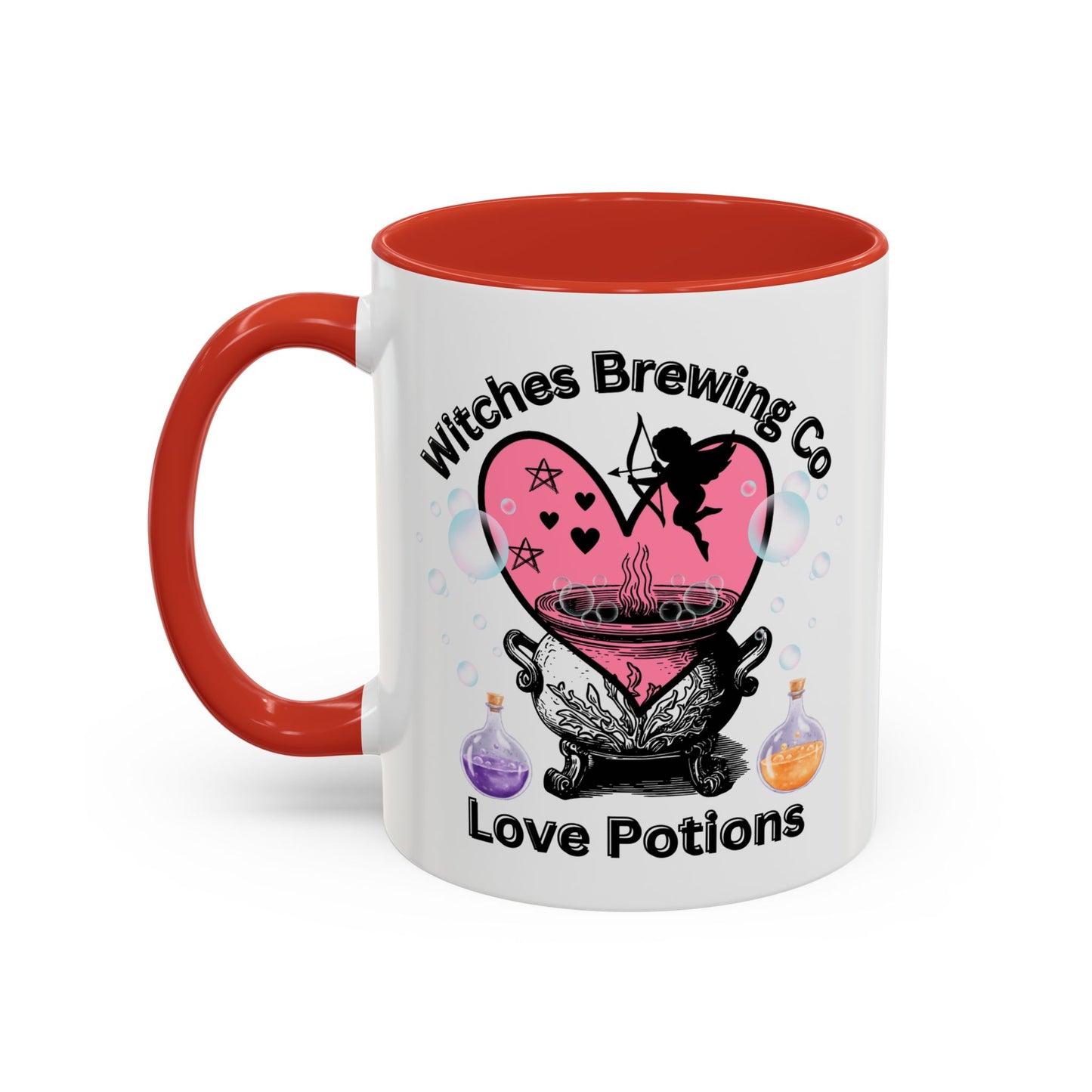 Witches Brewing Co Love Potions Mug | Witchcraft Coffee Mug | Witchy Anniversary Valentine’s Day Gift | Cupid Mug | Pagan Spells Tea Cup