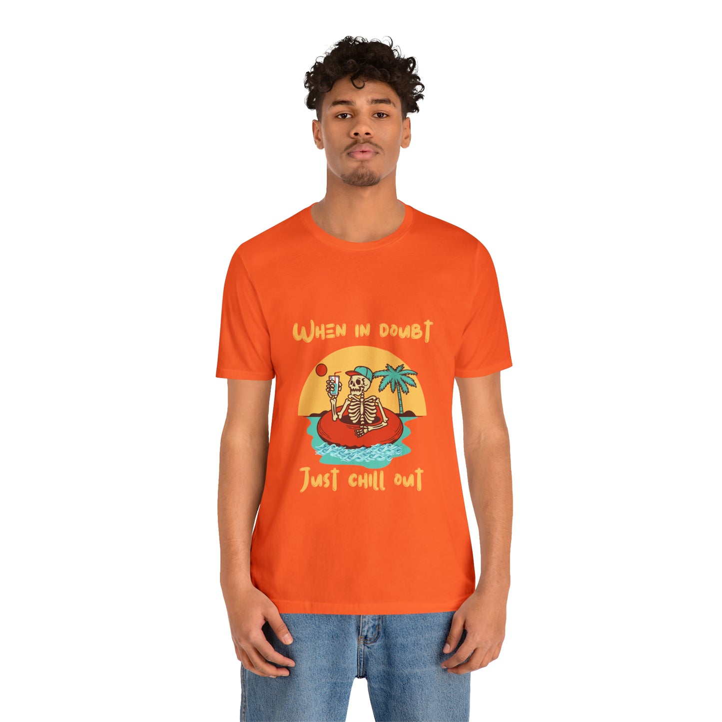 Summer Skeleton Shirt, Relaxing Skeleton Shirt, Skeleton at the Beach T-Shirt, Summer Fun Shirt, Unisex Funny Skeleton Shirt, Color Options