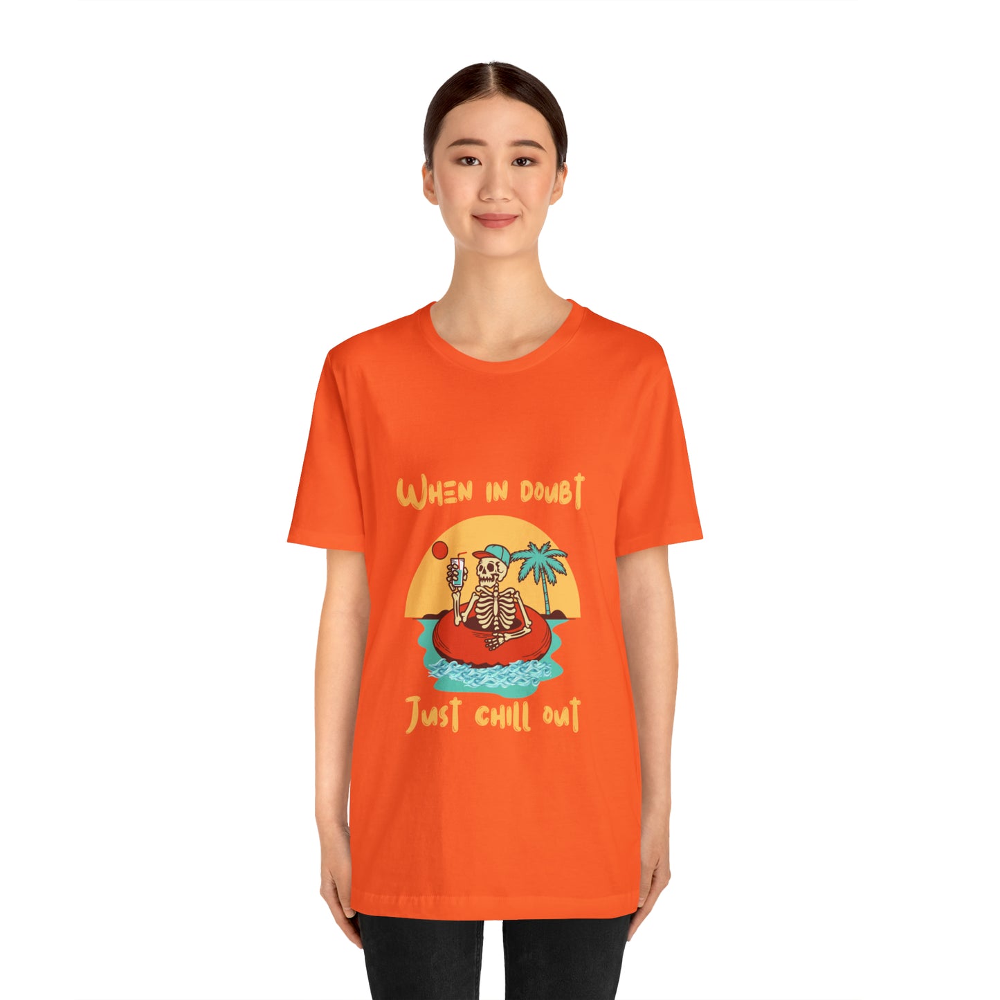 Summer Skeleton Shirt, Relaxing Skeleton Shirt, Skeleton at the Beach T-Shirt, Summer Fun Shirt, Unisex Funny Skeleton Shirt, Color Options