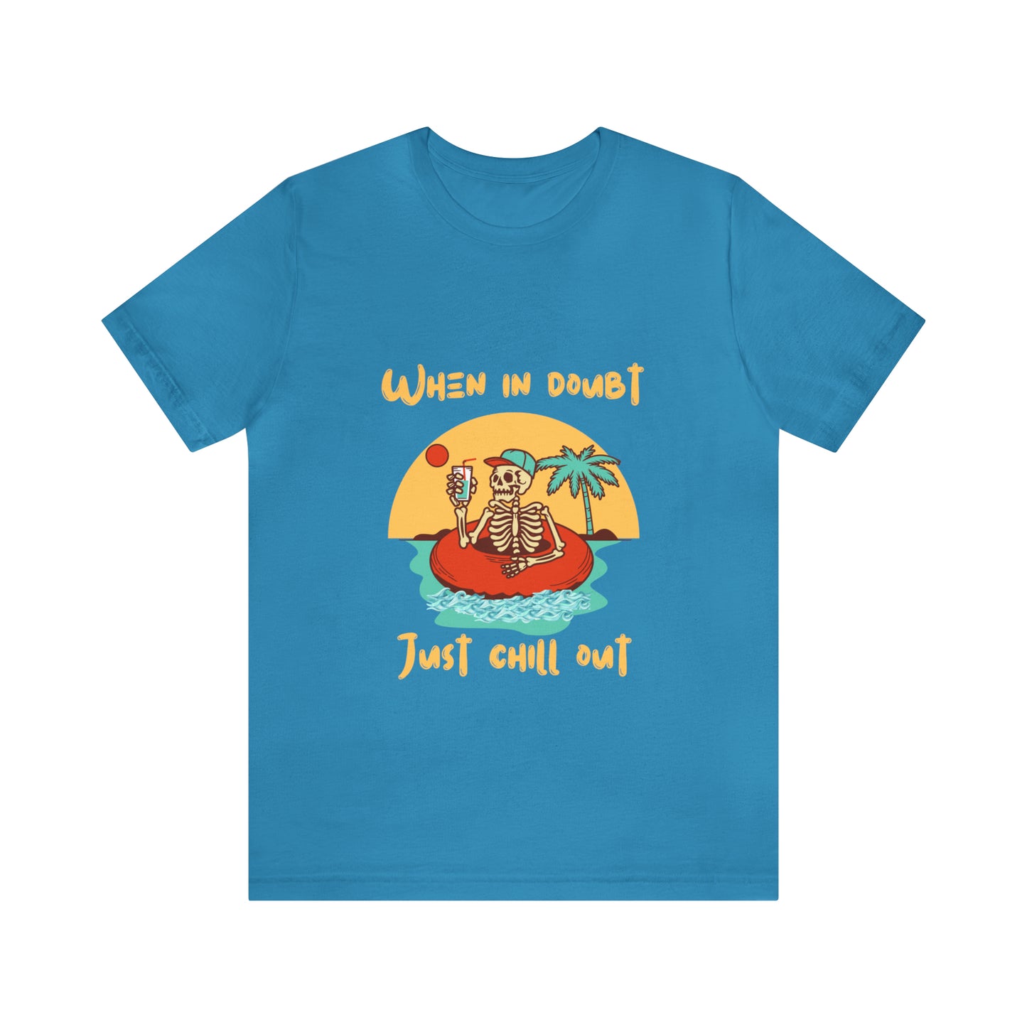 Summer Skeleton Shirt, Relaxing Skeleton Shirt, Skeleton at the Beach T-Shirt, Summer Fun Shirt, Unisex Funny Skeleton Shirt, Color Options