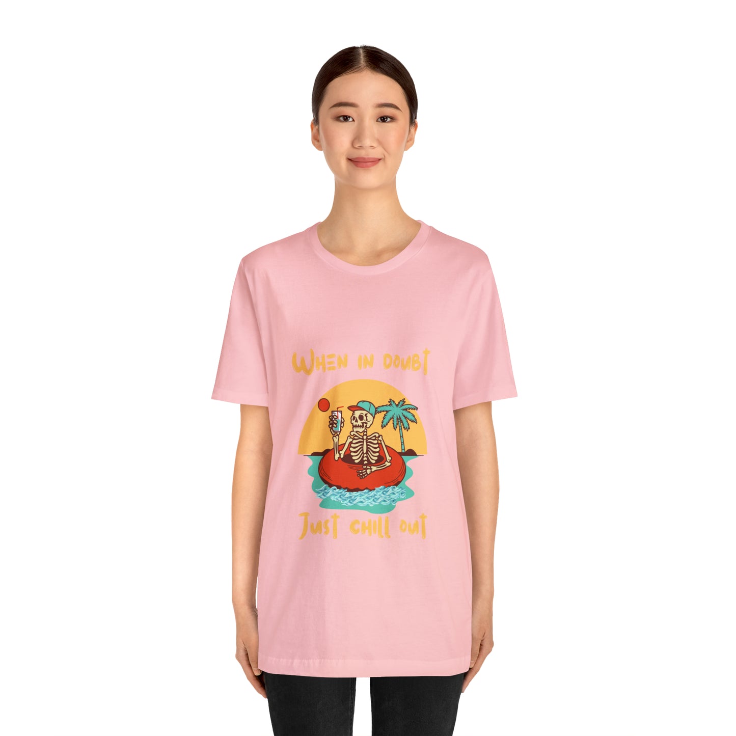Summer Skeleton Shirt, Relaxing Skeleton Shirt, Skeleton at the Beach T-Shirt, Summer Fun Shirt, Unisex Funny Skeleton Shirt, Color Options