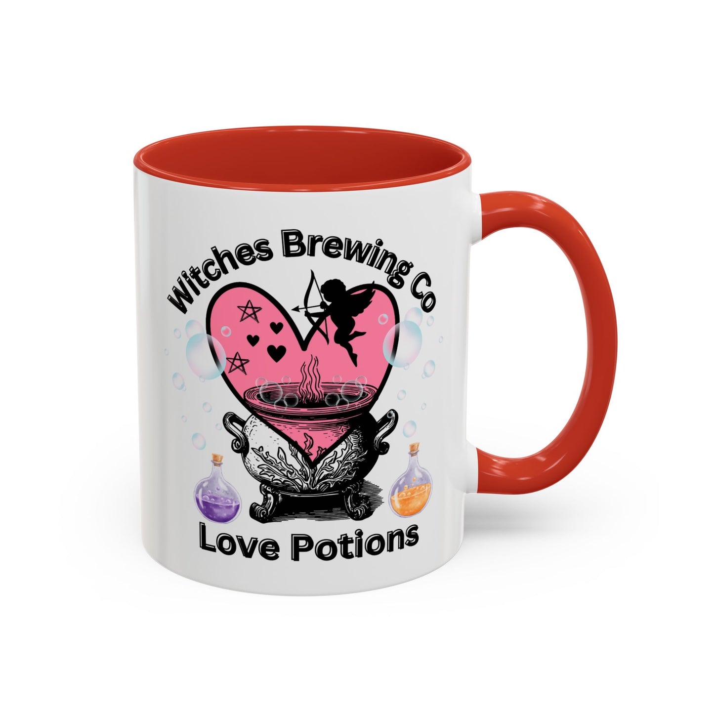 Witches Brewing Co Love Potions Mug | Witchcraft Coffee Mug | Witchy Anniversary Valentine’s Day Gift | Cupid Mug | Pagan Spells Tea Cup