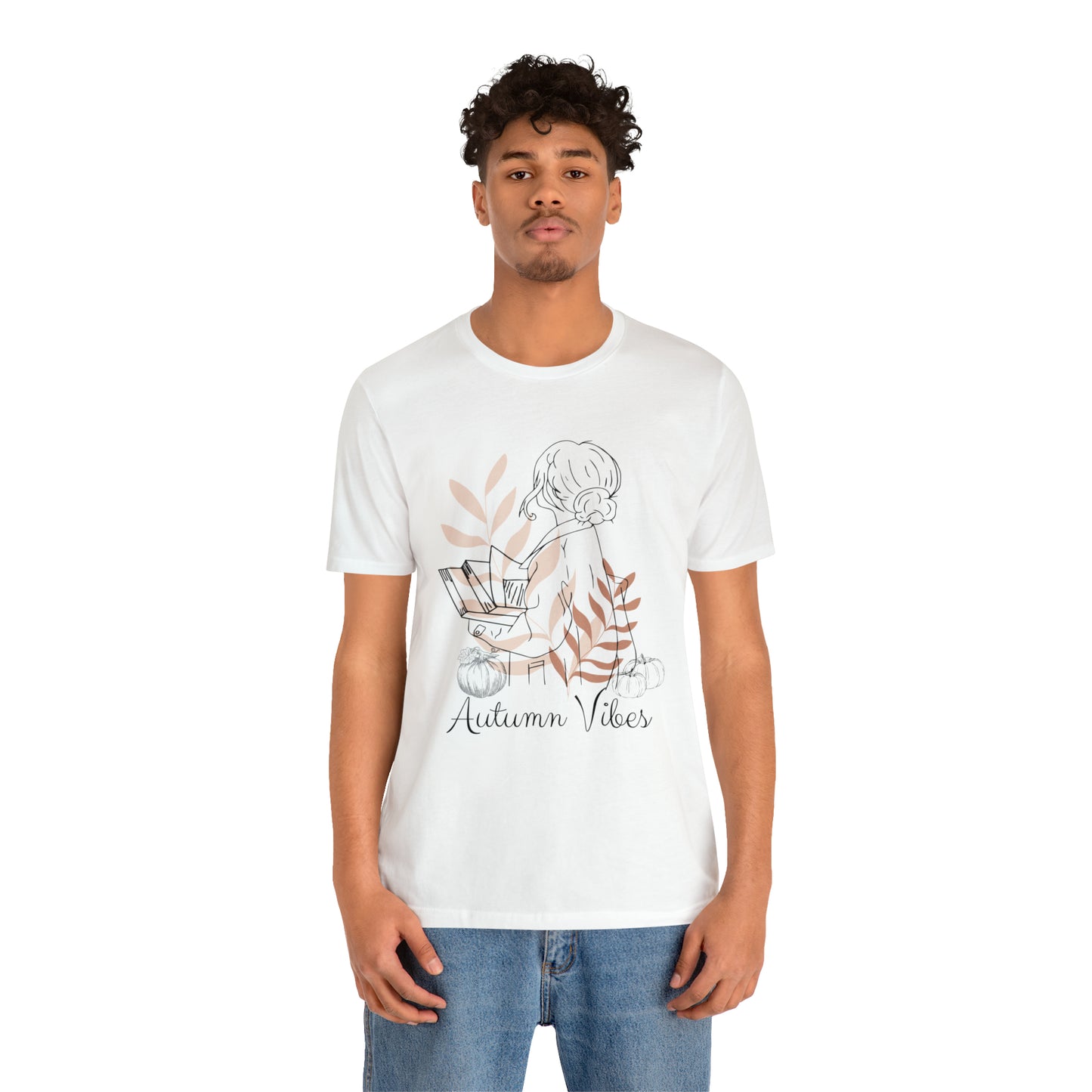Autumn Vibes T-Shirt, Bookish Shirt, Fall Shirt, Lady with Pumpkin Shirt, Halloween T-Shirt, Autumnal T-Shirt, Autumnal Vibes Shirt