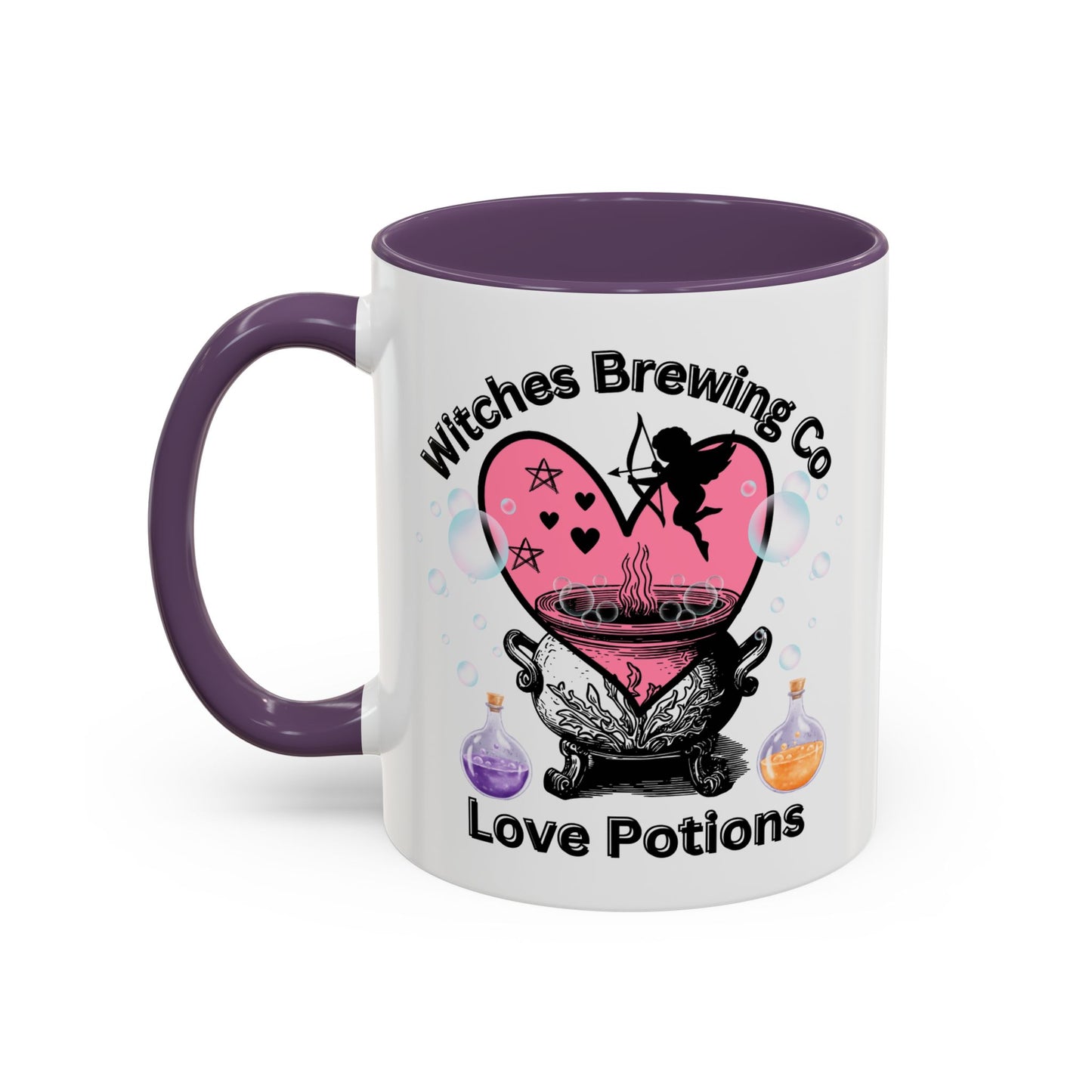 Witches Brewing Co Love Potions Mug | Witchcraft Coffee Mug | Witchy Anniversary Valentine’s Day Gift | Cupid Mug | Pagan Spells Tea Cup