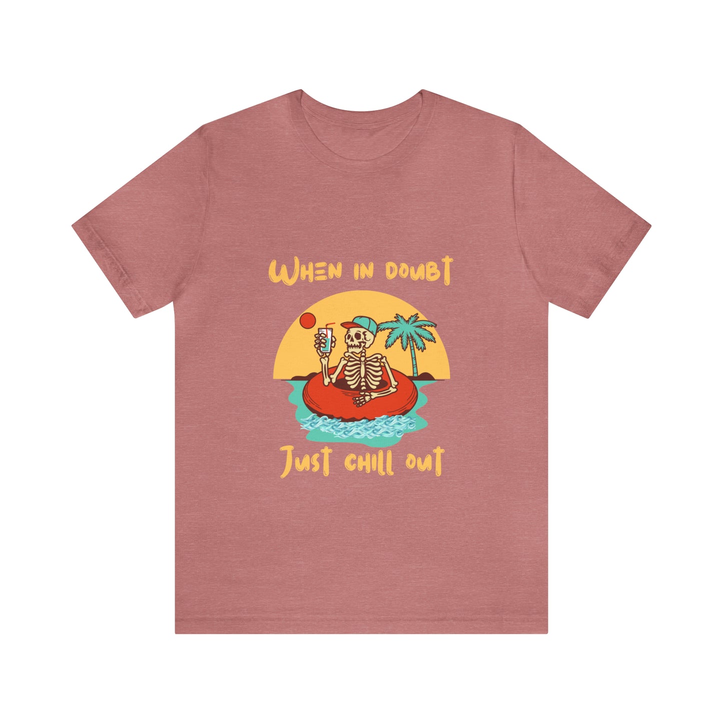 Summer Skeleton Shirt, Relaxing Skeleton Shirt, Skeleton at the Beach T-Shirt, Summer Fun Shirt, Unisex Funny Skeleton Shirt, Color Options