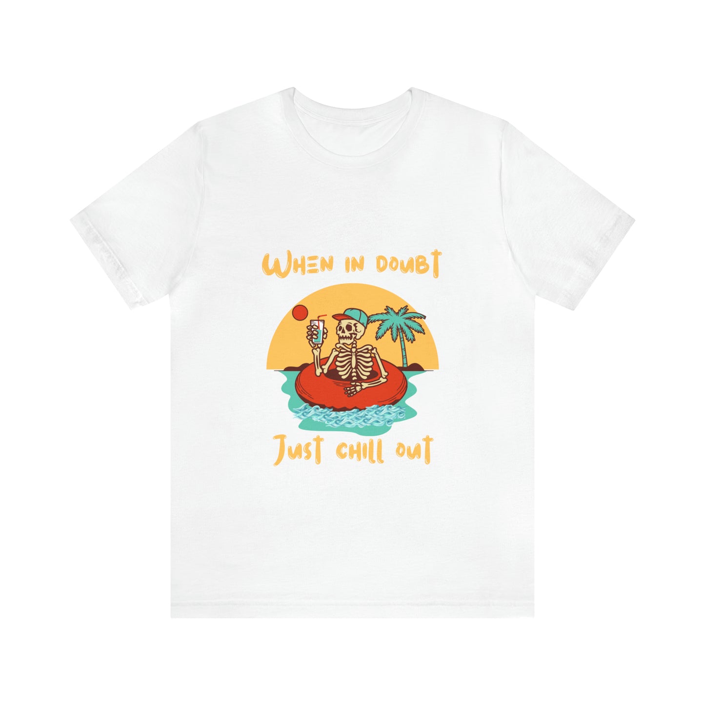 Summer Skeleton Shirt, Relaxing Skeleton Shirt, Skeleton at the Beach T-Shirt, Summer Fun Shirt, Unisex Funny Skeleton Shirt, Color Options