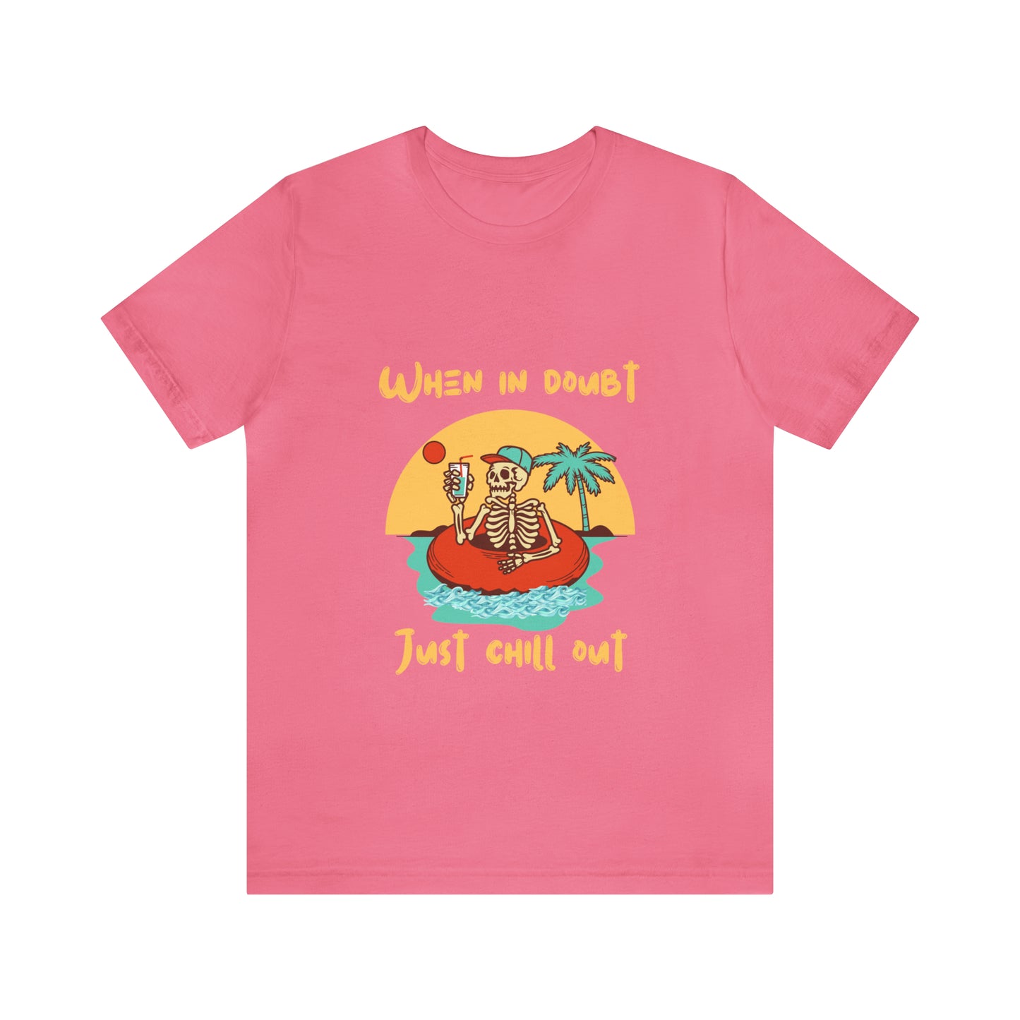 Summer Skeleton Shirt, Relaxing Skeleton Shirt, Skeleton at the Beach T-Shirt, Summer Fun Shirt, Unisex Funny Skeleton Shirt, Color Options