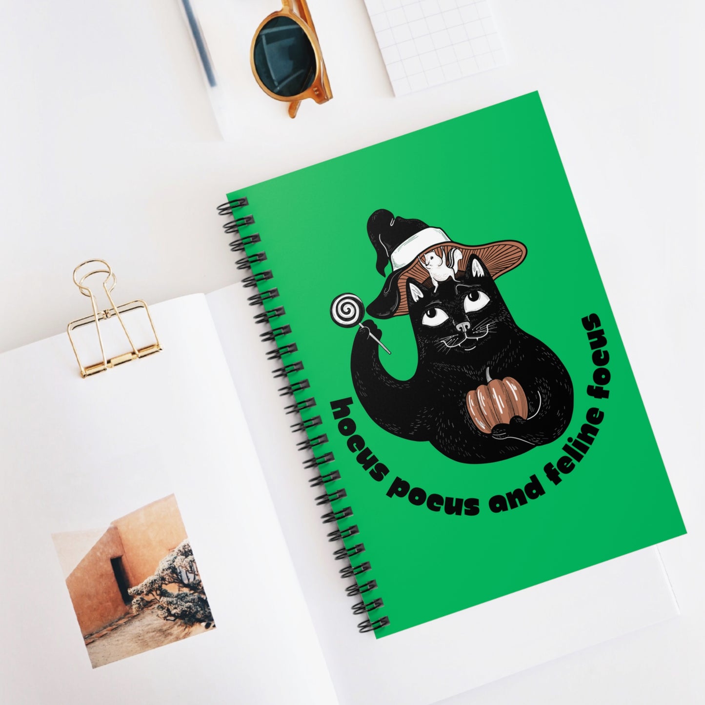 Black Cat Notebook, Hocus Pocus Notebook, Halloween Notebook, Hocus Pocus Journal, Witch Journal, Witches Cat Notebook, Autumn Stationery