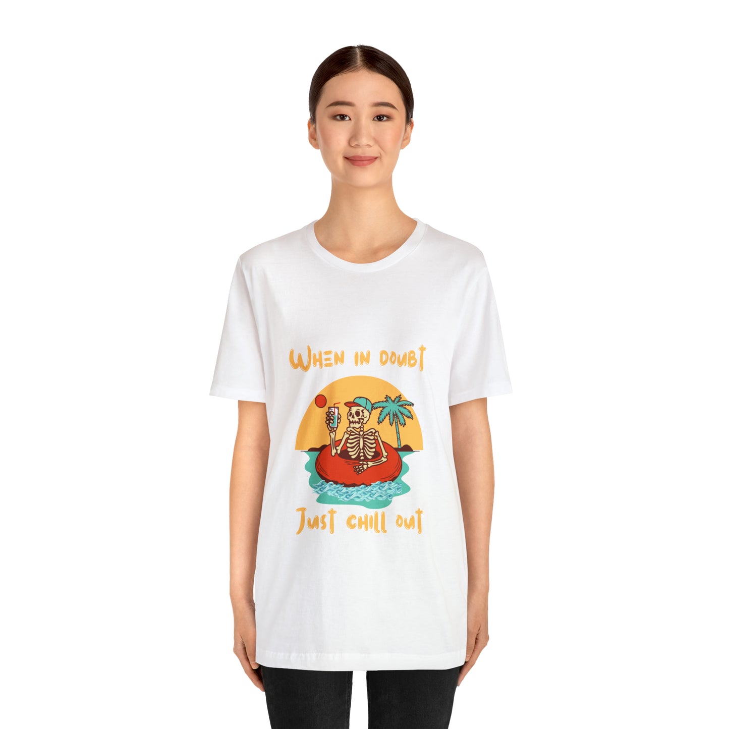 Summer Skeleton Shirt, Relaxing Skeleton Shirt, Skeleton at the Beach T-Shirt, Summer Fun Shirt, Unisex Funny Skeleton Shirt, Color Options