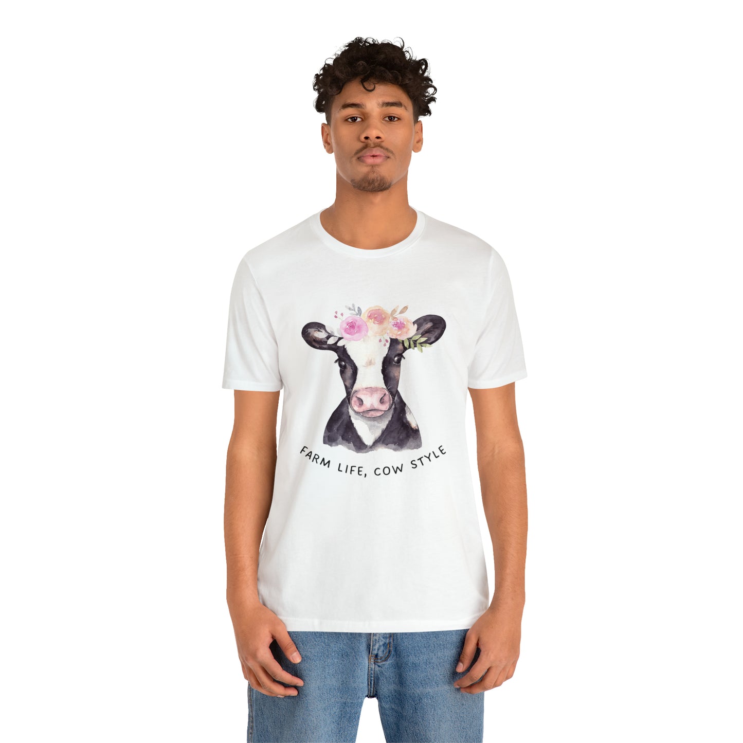 Cow T-Shirt, Farm Shirt, Farm Life Cow Style Shirt, Farm Life Shirt, Country Shirt, Cottagecore Shirt, Cow Shirt, Cow with Flower Wreath