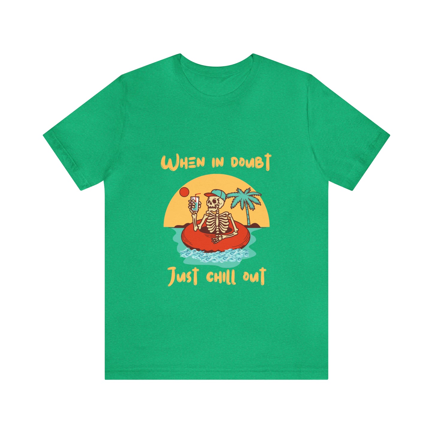 Summer Skeleton Shirt, Relaxing Skeleton Shirt, Skeleton at the Beach T-Shirt, Summer Fun Shirt, Unisex Funny Skeleton Shirt, Color Options