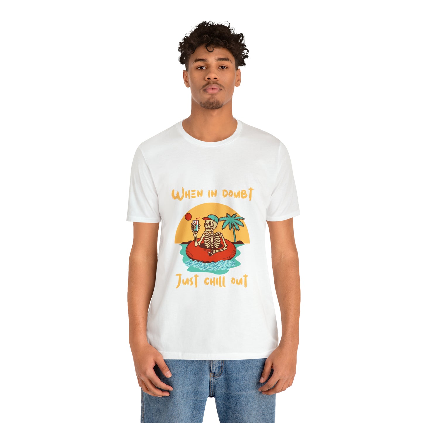 Summer Skeleton Shirt, Relaxing Skeleton Shirt, Skeleton at the Beach T-Shirt, Summer Fun Shirt, Unisex Funny Skeleton Shirt, Color Options