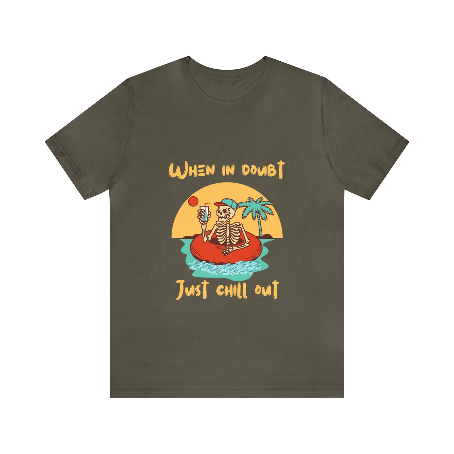 Summer Skeleton Shirt, Relaxing Skeleton Shirt, Skeleton at the Beach T-Shirt, Summer Fun Shirt, Unisex Funny Skeleton Shirt, Color Options