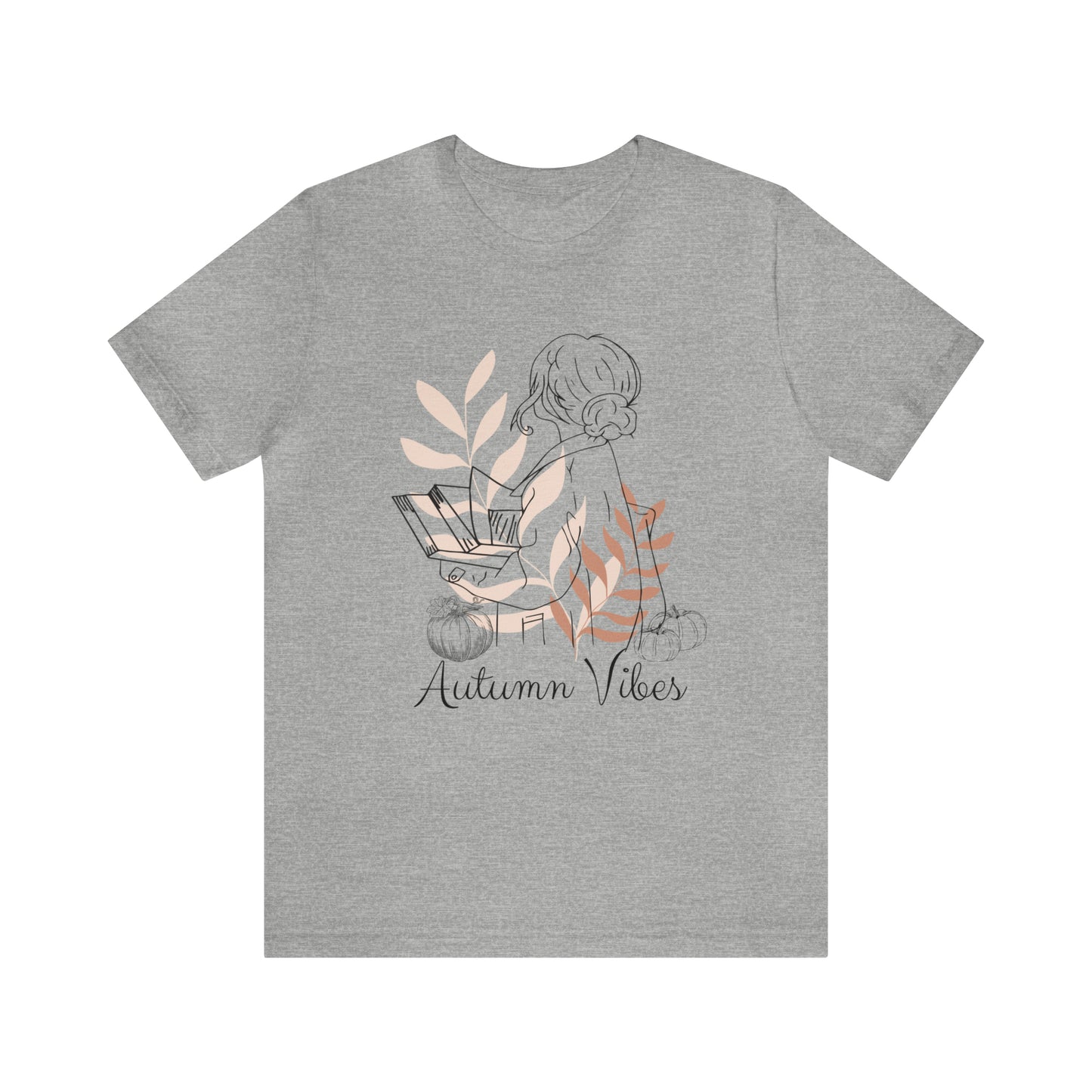 Autumn Vibes T-Shirt, Bookish Shirt, Fall Shirt, Lady with Pumpkin Shirt, Halloween T-Shirt, Autumnal T-Shirt, Autumnal Vibes Shirt
