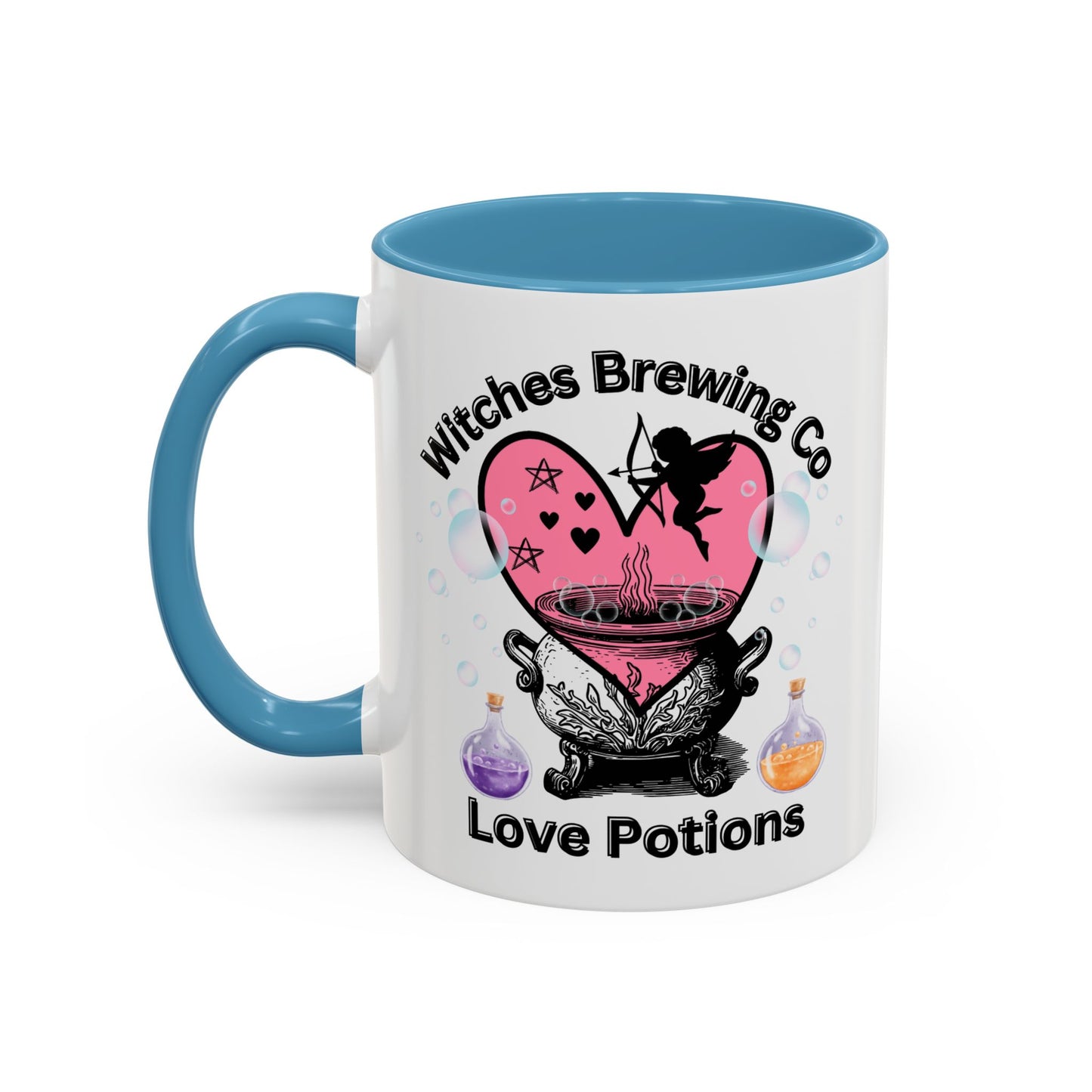 Witches Brewing Co Love Potions Mug | Witchcraft Coffee Mug | Witchy Anniversary Valentine’s Day Gift | Cupid Mug | Pagan Spells Tea Cup