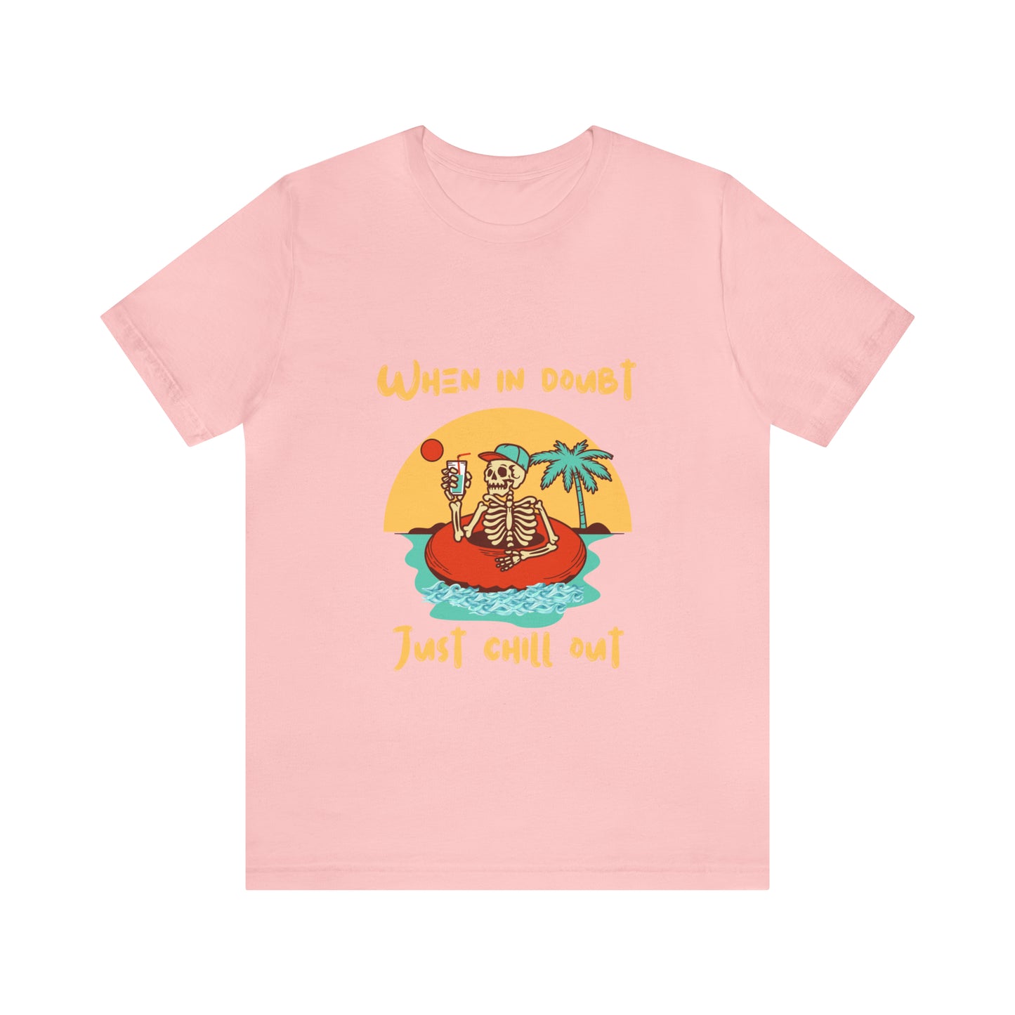 Summer Skeleton Shirt, Relaxing Skeleton Shirt, Skeleton at the Beach T-Shirt, Summer Fun Shirt, Unisex Funny Skeleton Shirt, Color Options