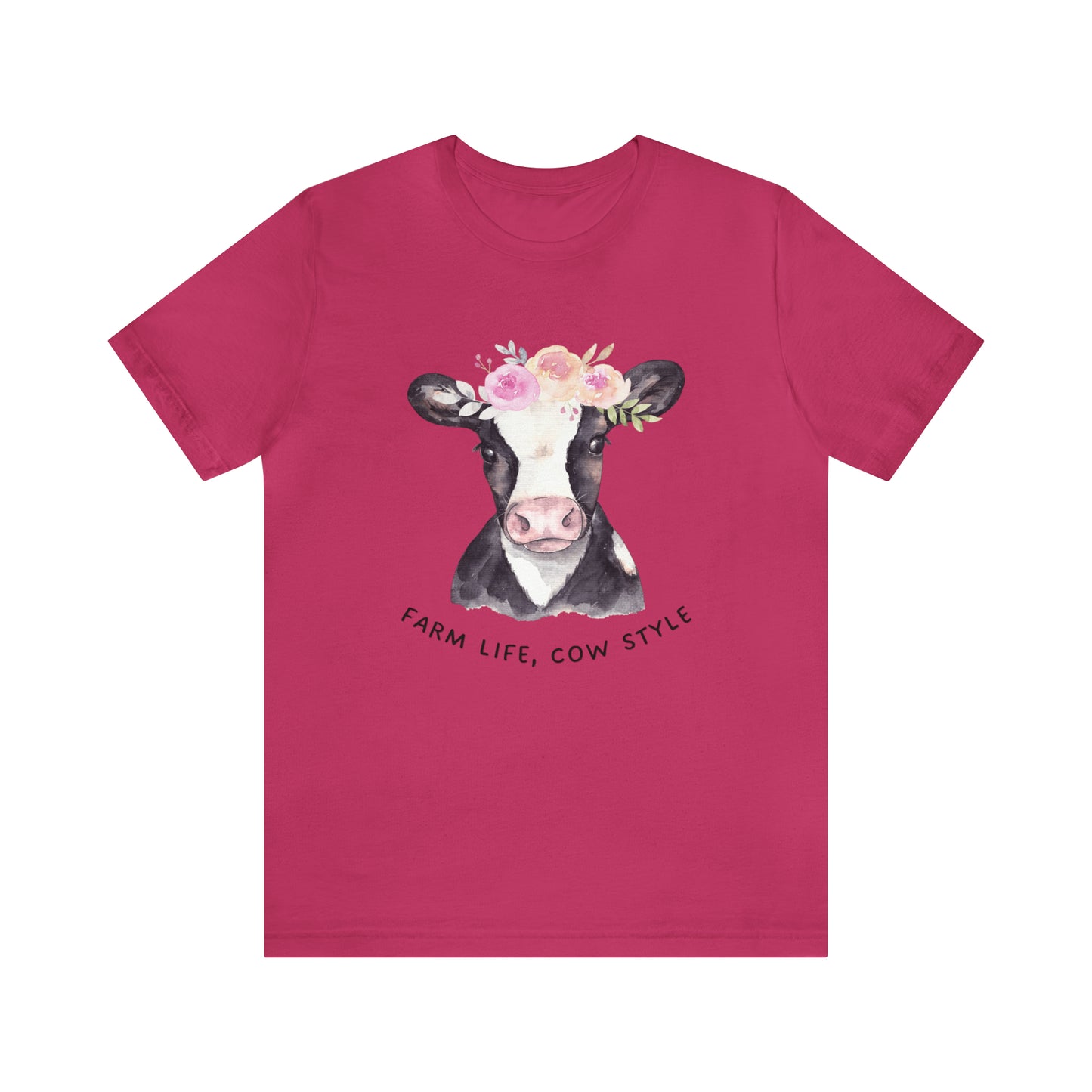 Cow T-Shirt, Farm Shirt, Farm Life Cow Style Shirt, Farm Life Shirt, Country Shirt, Cottagecore Shirt, Cow Shirt, Cow with Flower Wreath