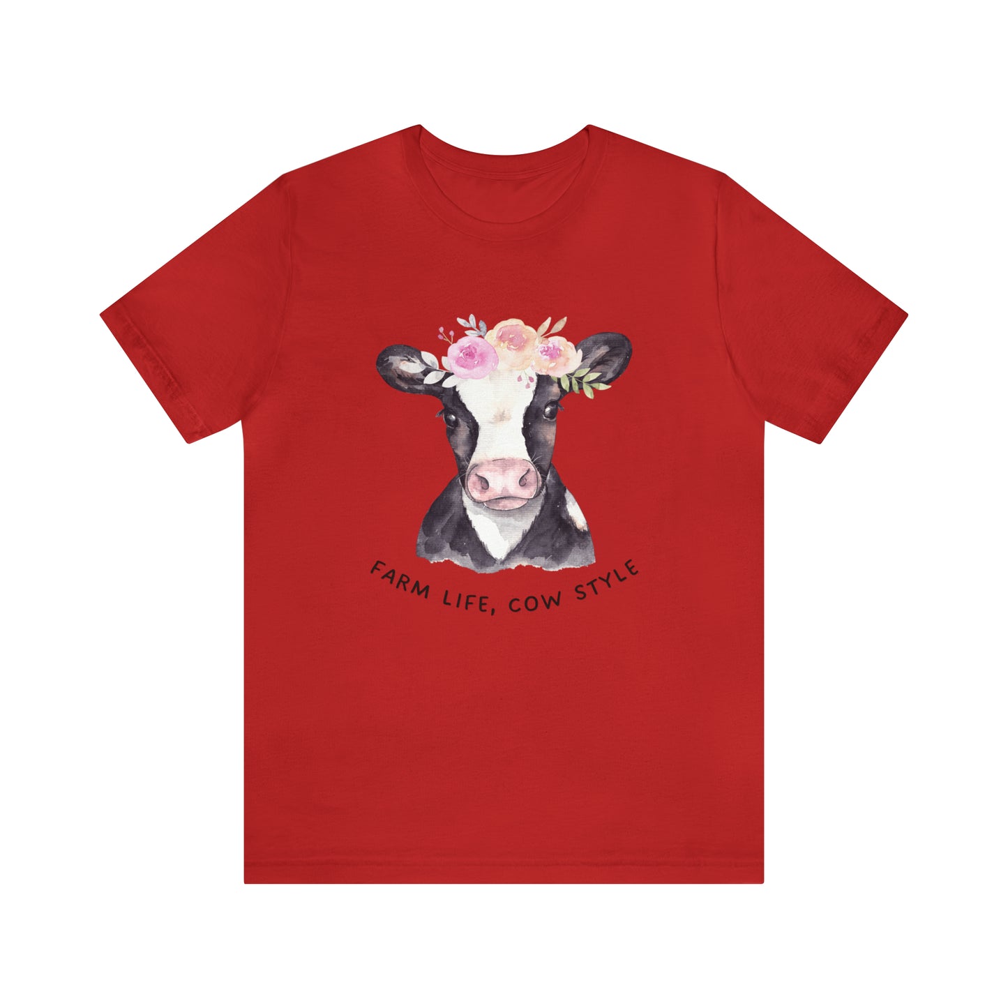 Cow T-Shirt, Farm Shirt, Farm Life Cow Style Shirt, Farm Life Shirt, Country Shirt, Cottagecore Shirt, Cow Shirt, Cow with Flower Wreath