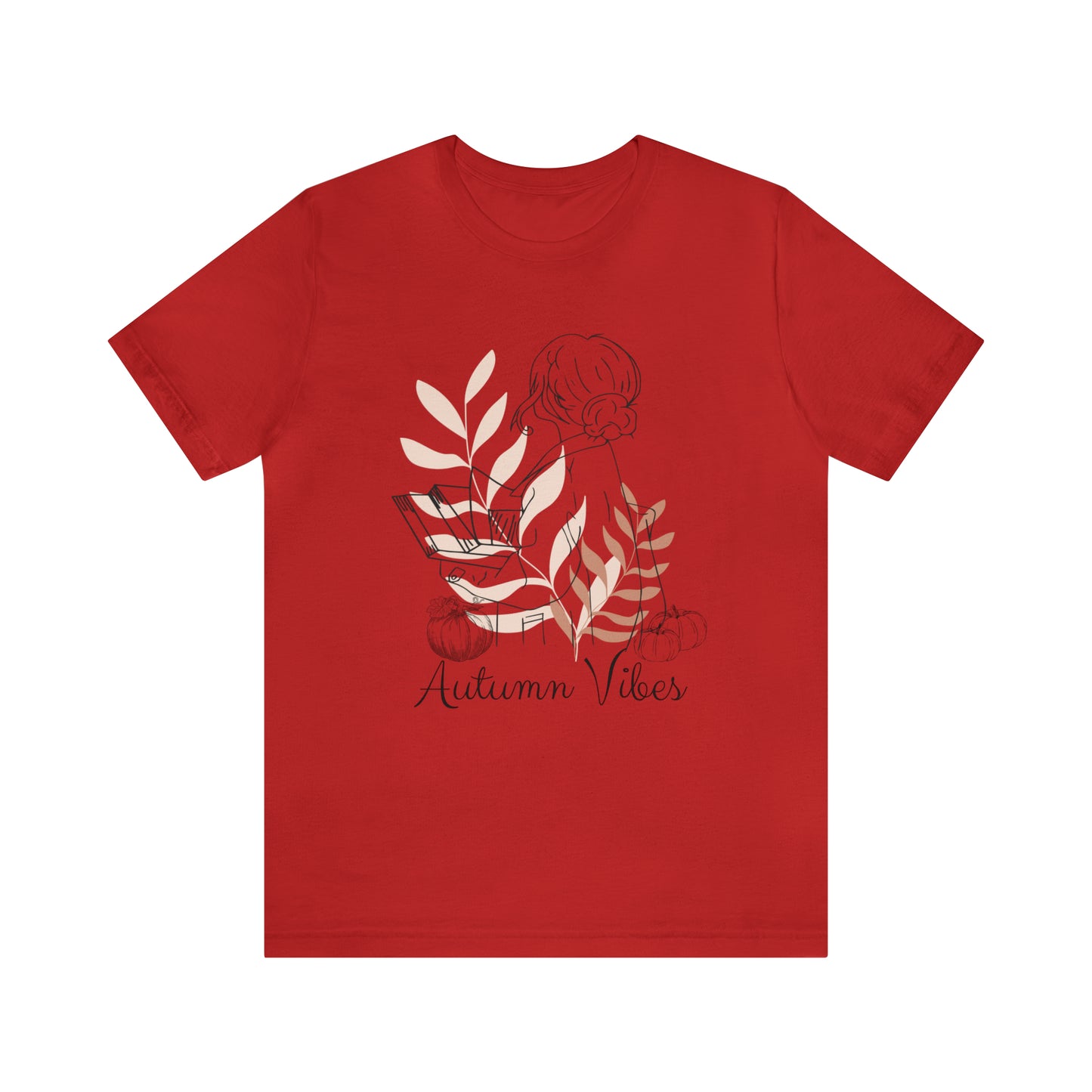 Autumn Vibes T-Shirt, Bookish Shirt, Fall Shirt, Lady with Pumpkin Shirt, Halloween T-Shirt, Autumnal T-Shirt, Autumnal Vibes Shirt