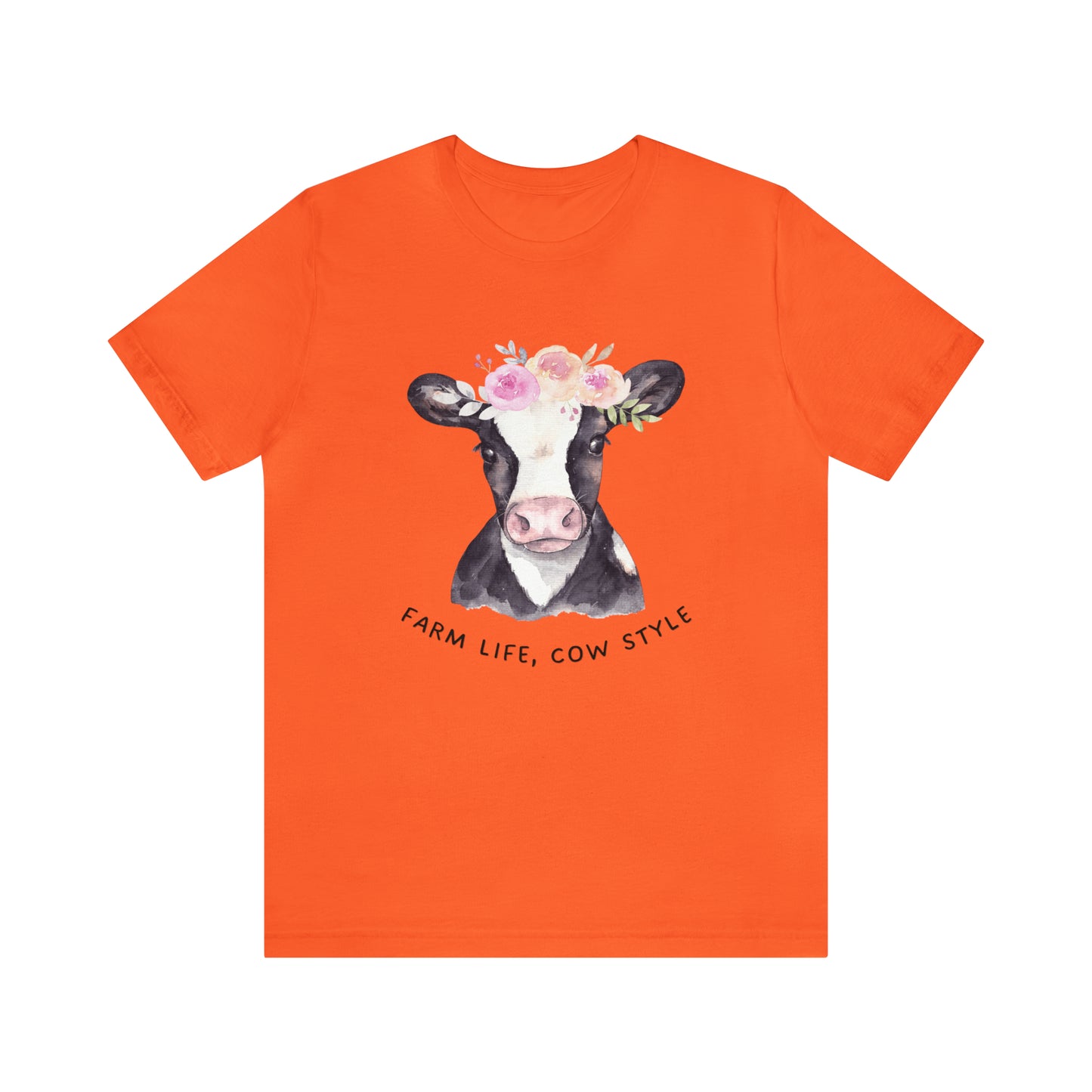 Cow T-Shirt, Farm Shirt, Farm Life Cow Style Shirt, Farm Life Shirt, Country Shirt, Cottagecore Shirt, Cow Shirt, Cow with Flower Wreath