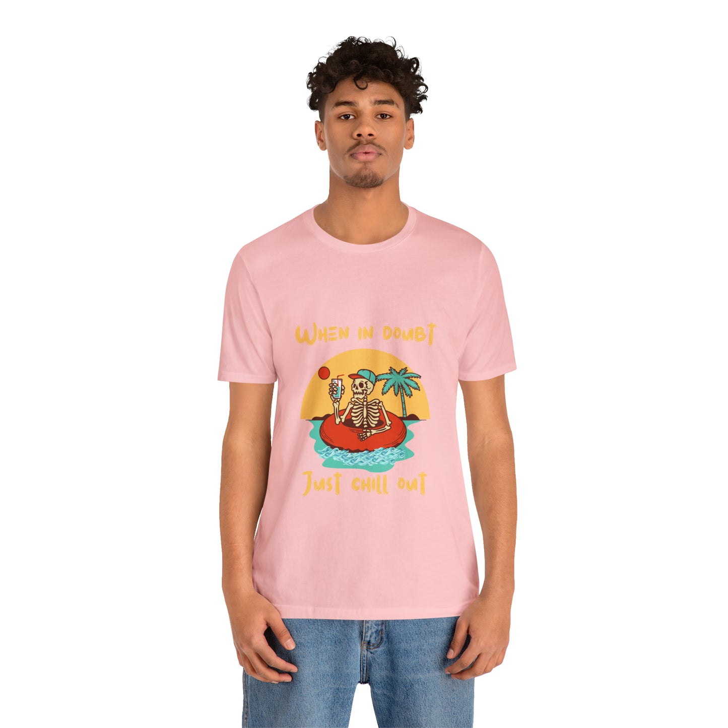 Summer Skeleton Shirt, Relaxing Skeleton Shirt, Skeleton at the Beach T-Shirt, Summer Fun Shirt, Unisex Funny Skeleton Shirt, Color Options