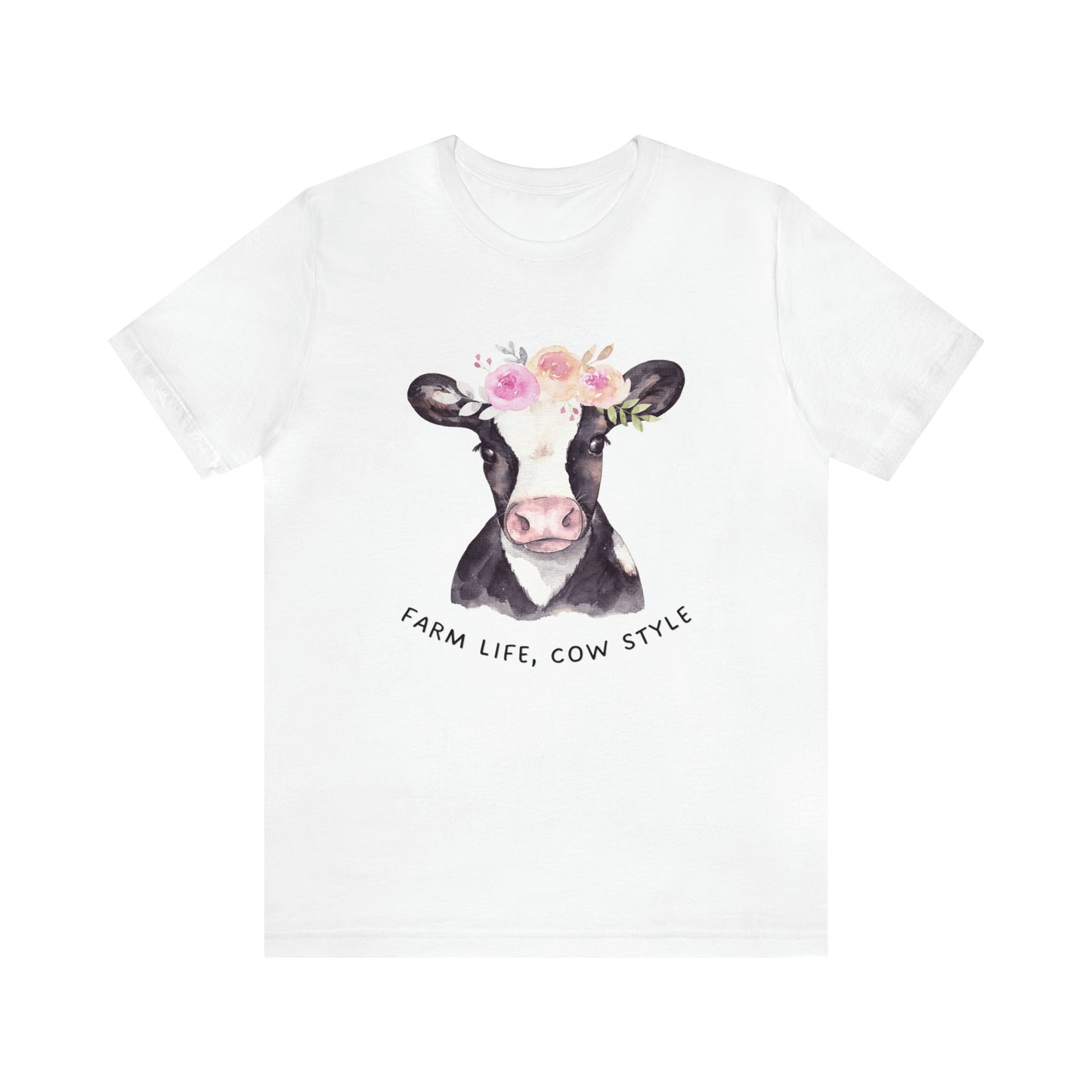Cow T-Shirt, Farm Shirt, Farm Life Cow Style Shirt, Farm Life Shirt, Country Shirt, Cottagecore Shirt, Cow Shirt, Cow with Flower Wreath