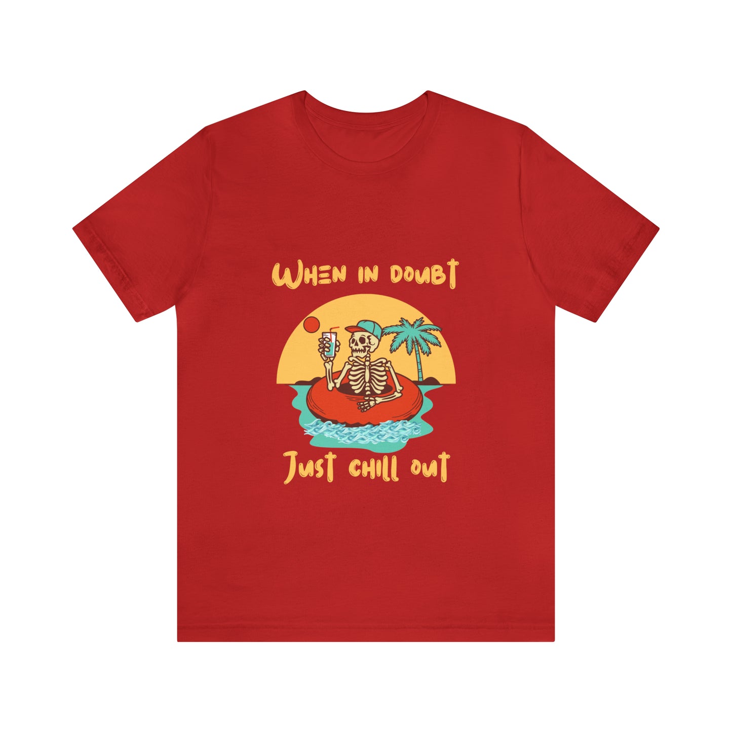 Summer Skeleton Shirt, Relaxing Skeleton Shirt, Skeleton at the Beach T-Shirt, Summer Fun Shirt, Unisex Funny Skeleton Shirt, Color Options