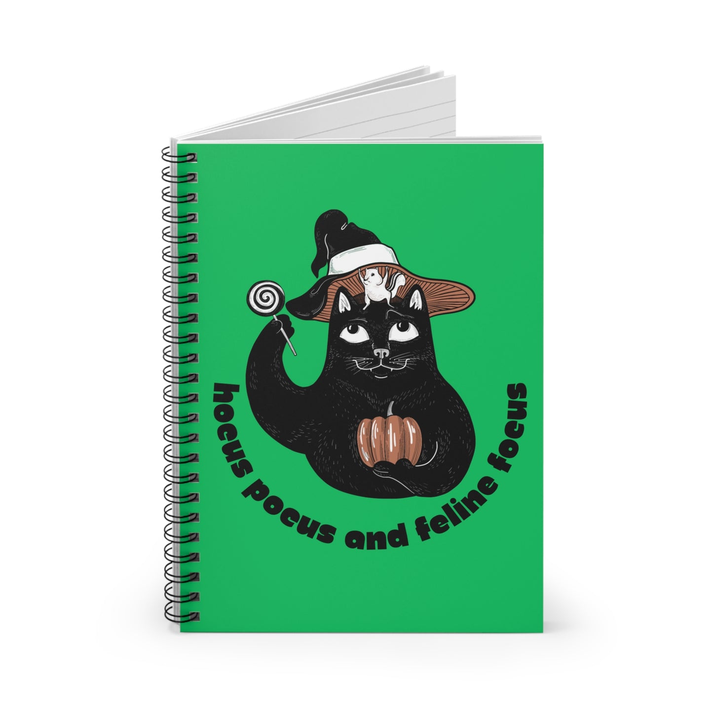 Black Cat Notebook, Hocus Pocus Notebook, Halloween Notebook, Hocus Pocus Journal, Witch Journal, Witches Cat Notebook, Autumn Stationery