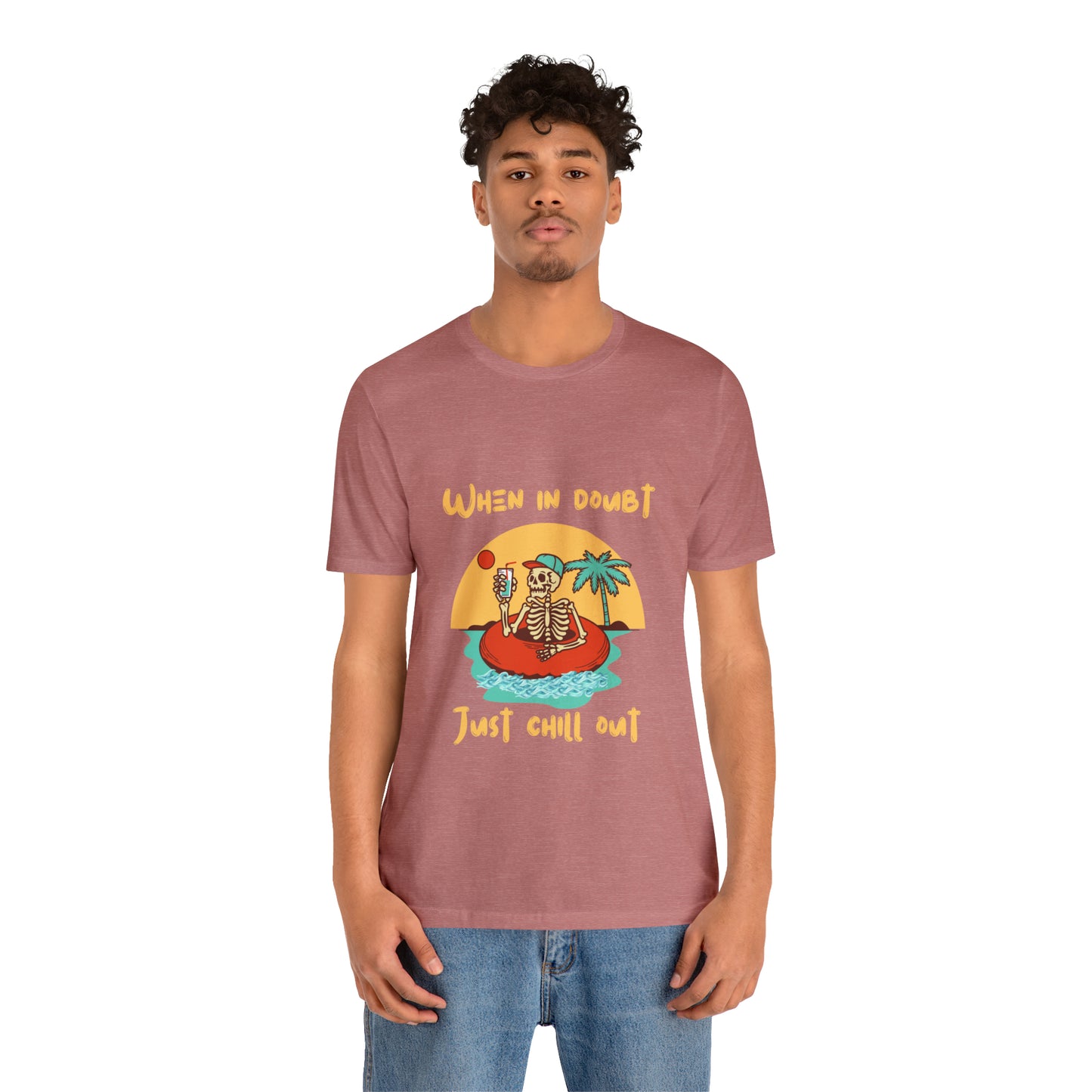 Summer Skeleton Shirt, Relaxing Skeleton Shirt, Skeleton at the Beach T-Shirt, Summer Fun Shirt, Unisex Funny Skeleton Shirt, Color Options