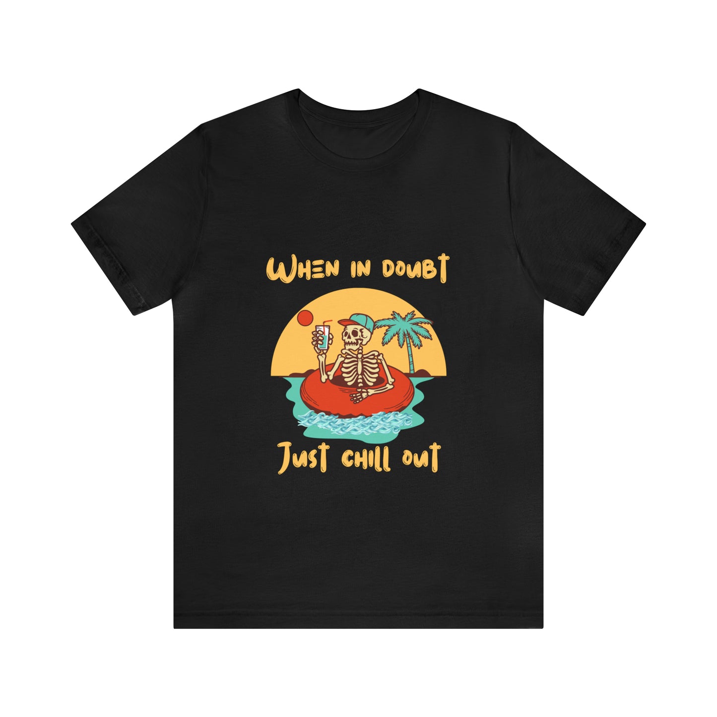 Summer Skeleton Shirt, Relaxing Skeleton Shirt, Skeleton at the Beach T-Shirt, Summer Fun Shirt, Unisex Funny Skeleton Shirt, Color Options
