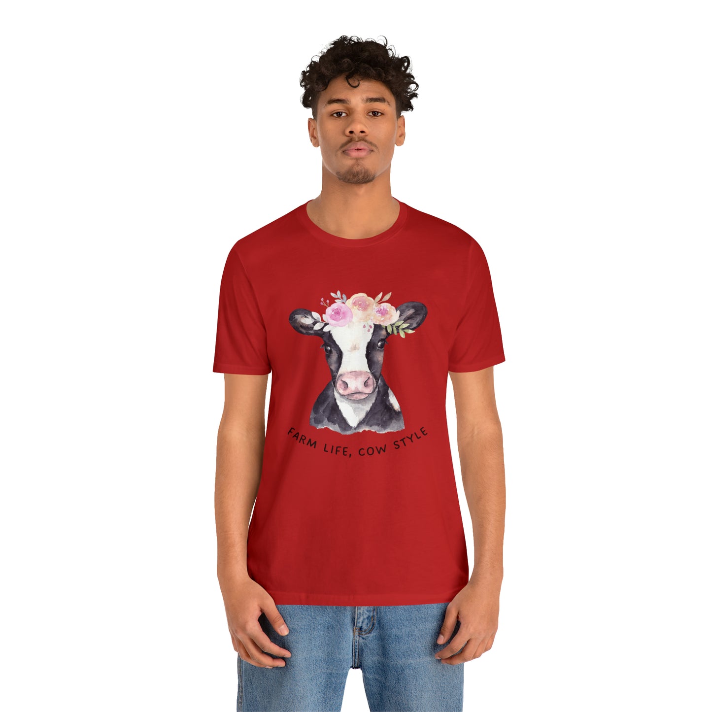 Cow T-Shirt, Farm Shirt, Farm Life Cow Style Shirt, Farm Life Shirt, Country Shirt, Cottagecore Shirt, Cow Shirt, Cow with Flower Wreath