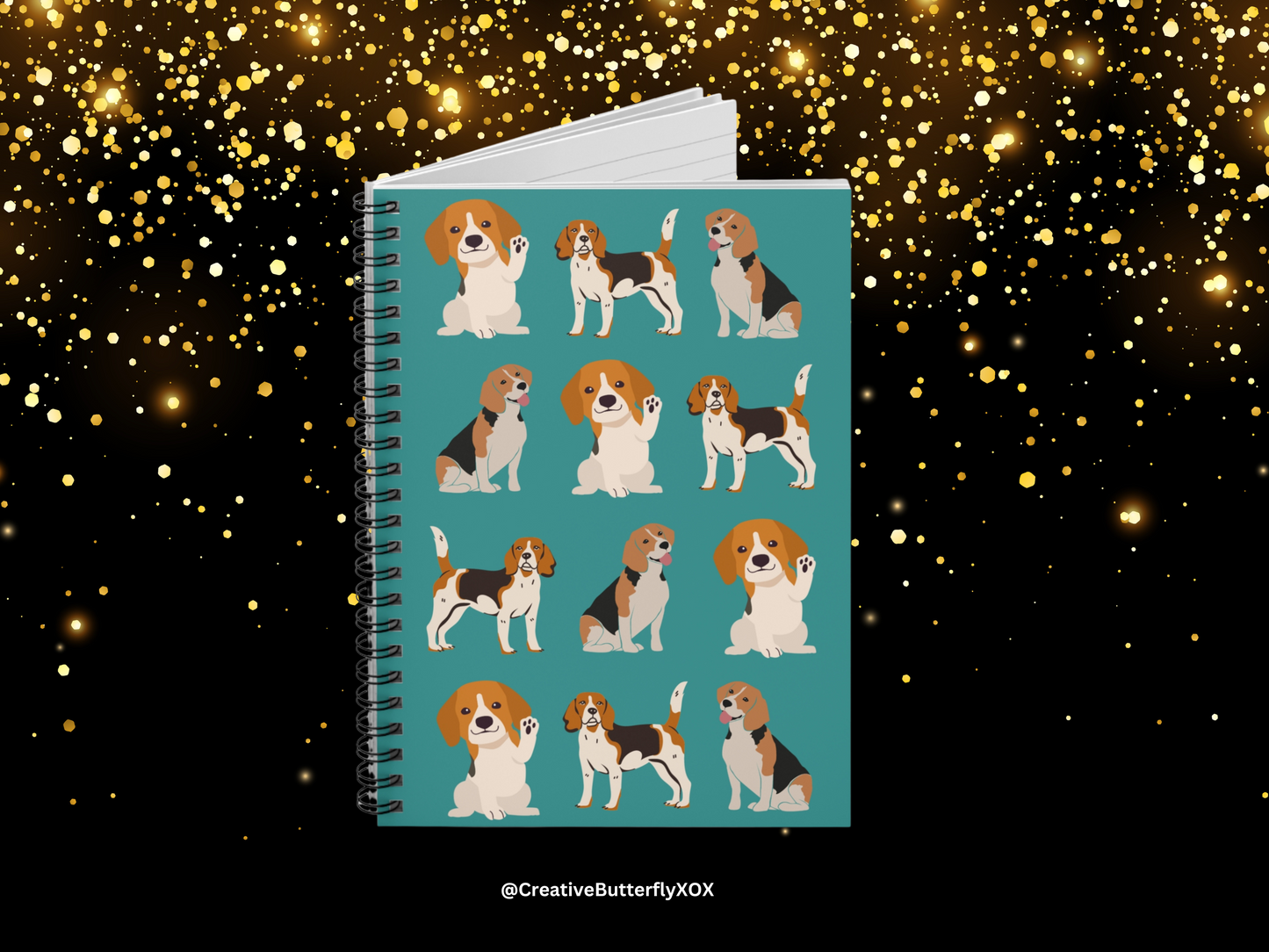 Beagle dog notebook stationery with ruled line paper, perfect for Beagle dog lovers and owners