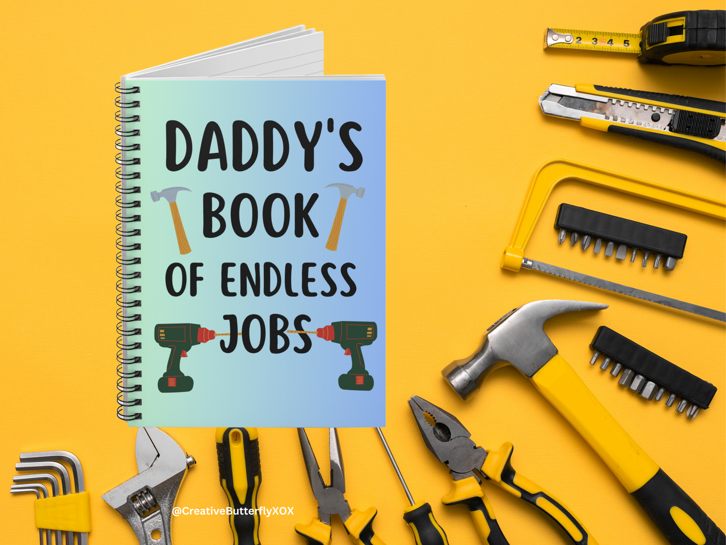 Daddy's Book of Endless Jobs Notebook | Planner Journal for Dad | Father's Day Gift for Handyman Dad