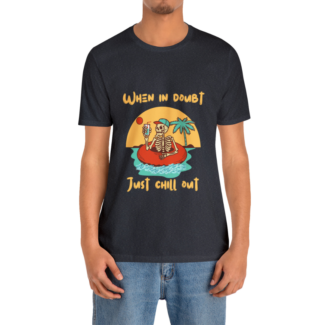 Summer Skeleton Shirt, Relaxing Skeleton Shirt, Skeleton at the Beach T-Shirt, Summer Fun Shirt, Unisex Funny Skeleton Shirt, Color Options