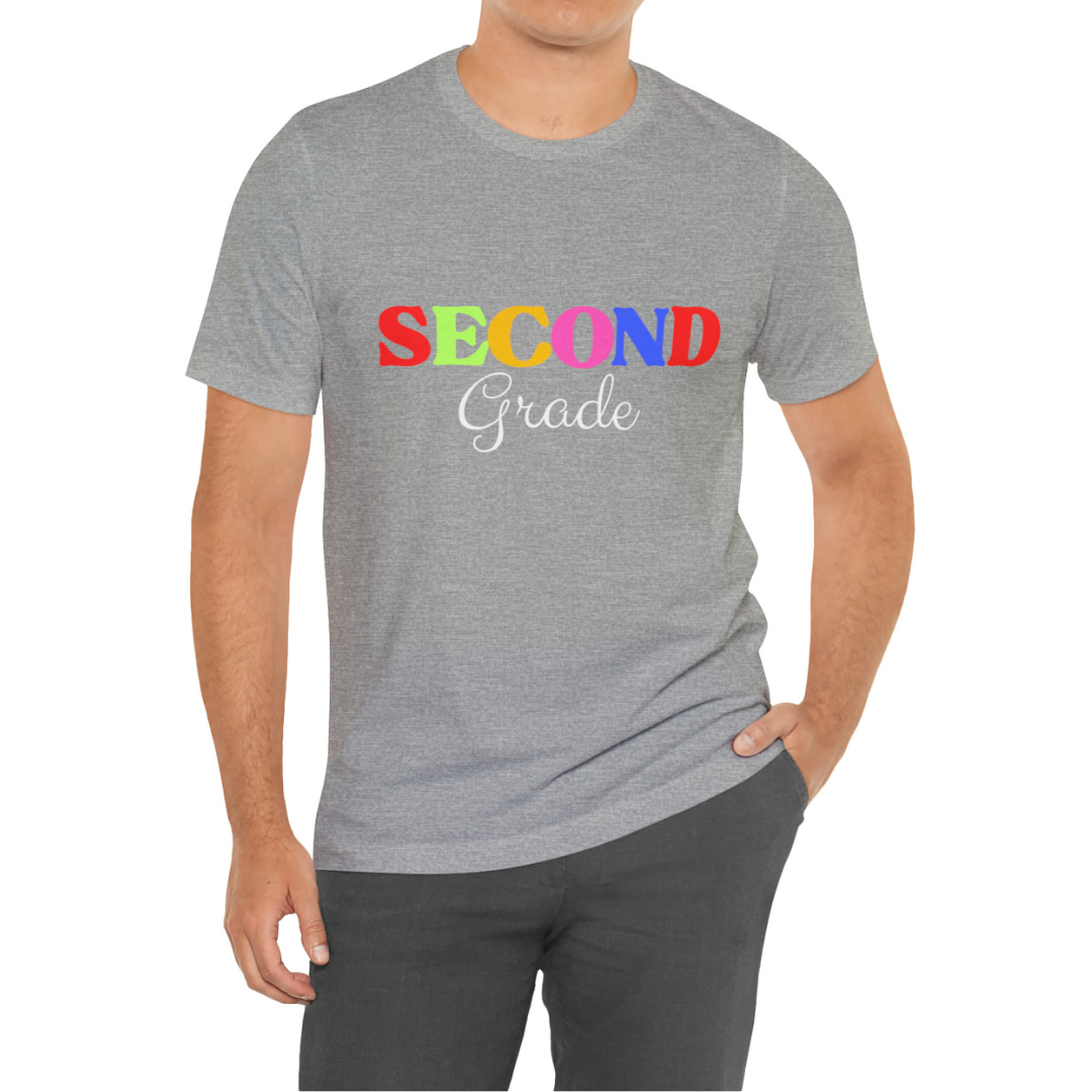 Second Grade Teacher T-Shirt, Rainbow Second Grade Teacher Shirt, 2nd Grade Teacher Shirt, Elementary Teacher Shirt, Elementary School Tee