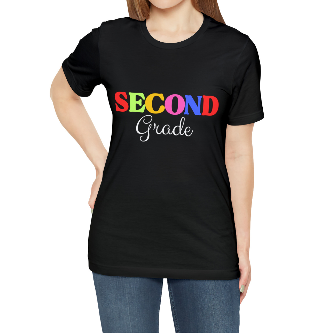 Second Grade Teacher T-Shirt, Rainbow Second Grade Teacher Shirt, 2nd Grade Teacher Shirt, Elementary Teacher Shirt, Elementary School Tee