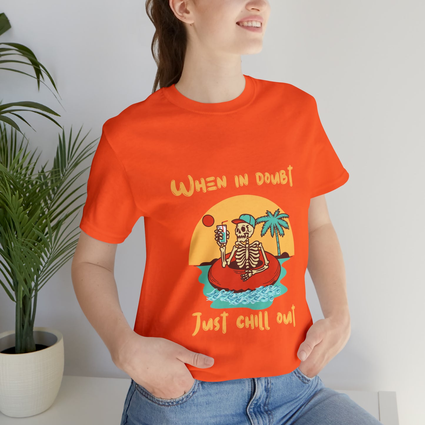Summer Skeleton Shirt, Relaxing Skeleton Shirt, Skeleton at the Beach T-Shirt, Summer Fun Shirt, Unisex Funny Skeleton Shirt, Color Options