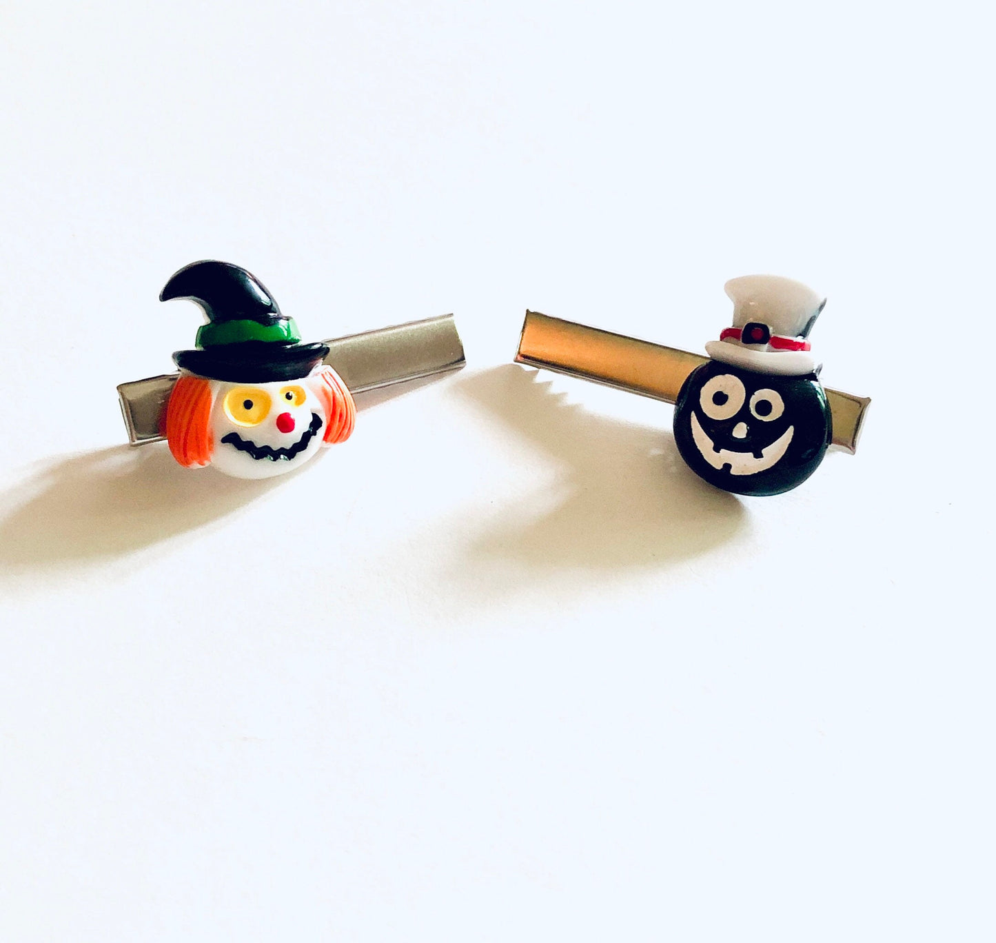 Halloween Hair Clips SET OF 2, Retro looking Witch & Ghoul Ghost, Cute Spooky Season Alligator Clips Barrettes Hair accessories Women Girls