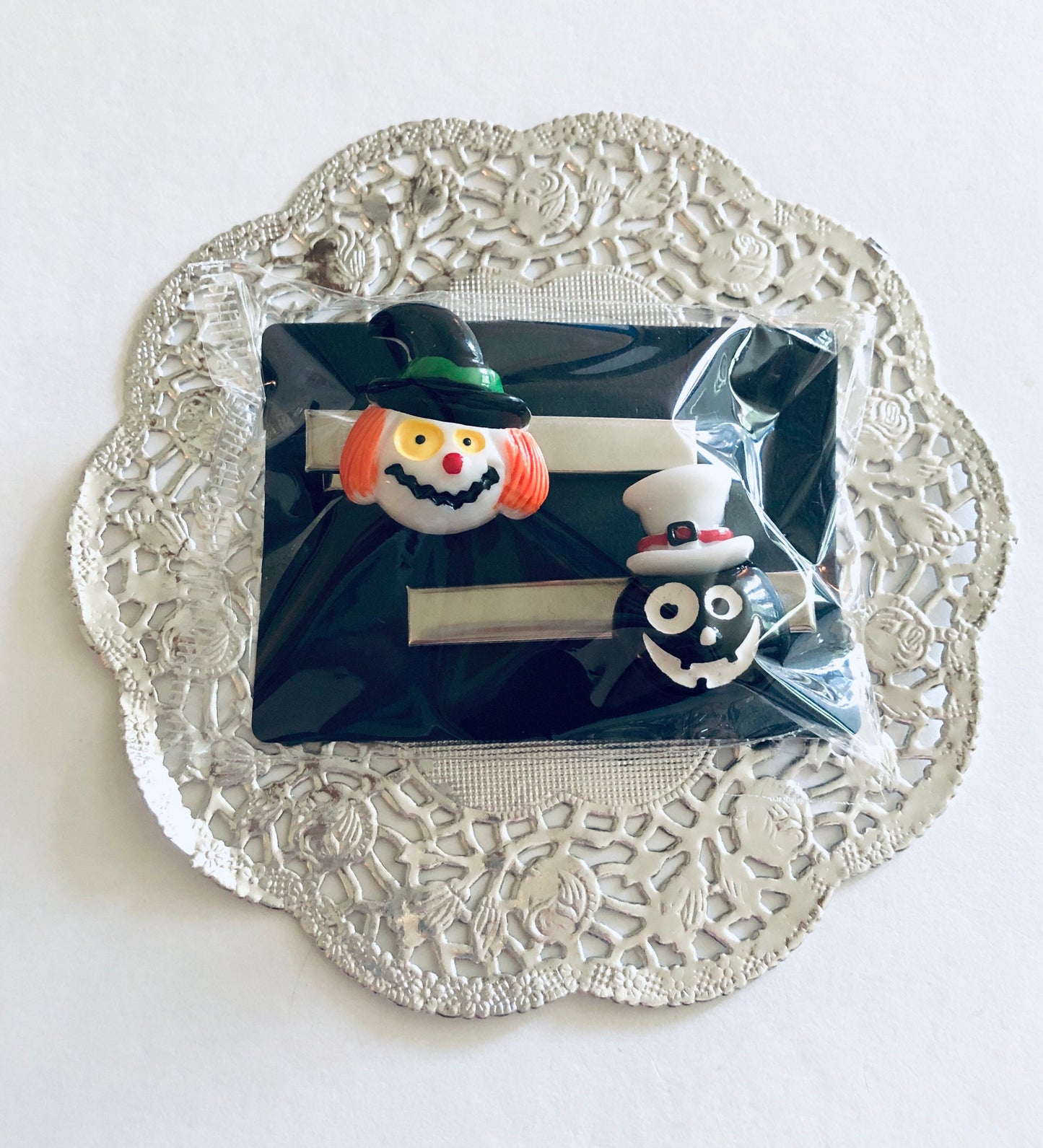 Halloween Hair Clips SET OF 2, Retro looking Witch & Ghoul Ghost, Cute Spooky Season Alligator Clips Barrettes Hair accessories Women Girls